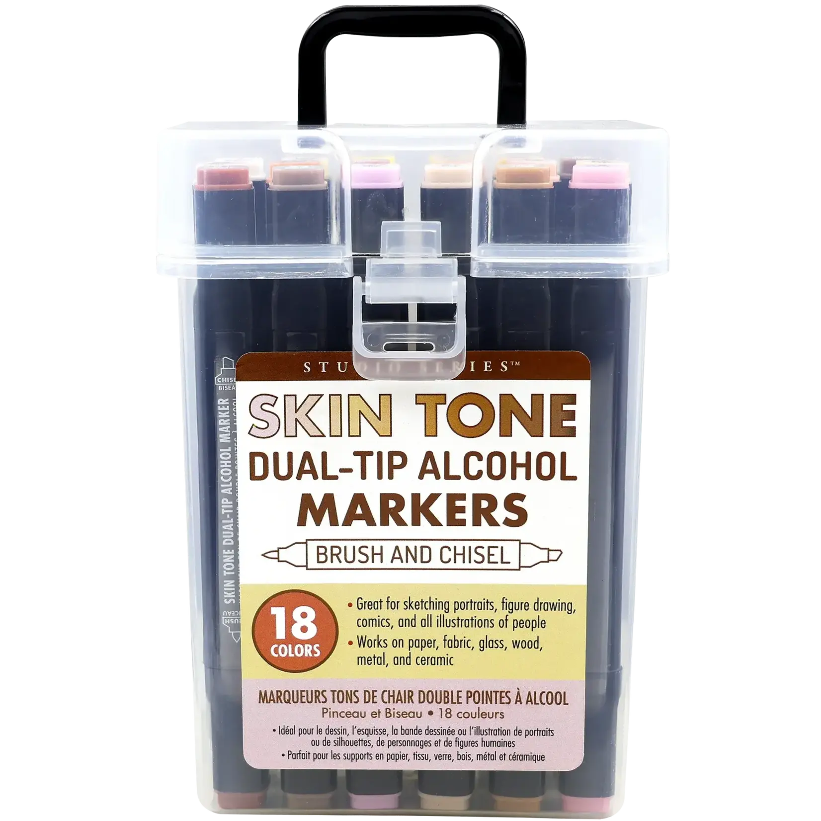 Studio Series Dual-Tip Skin Tone Alcohol Markers (Set of 18 colors)