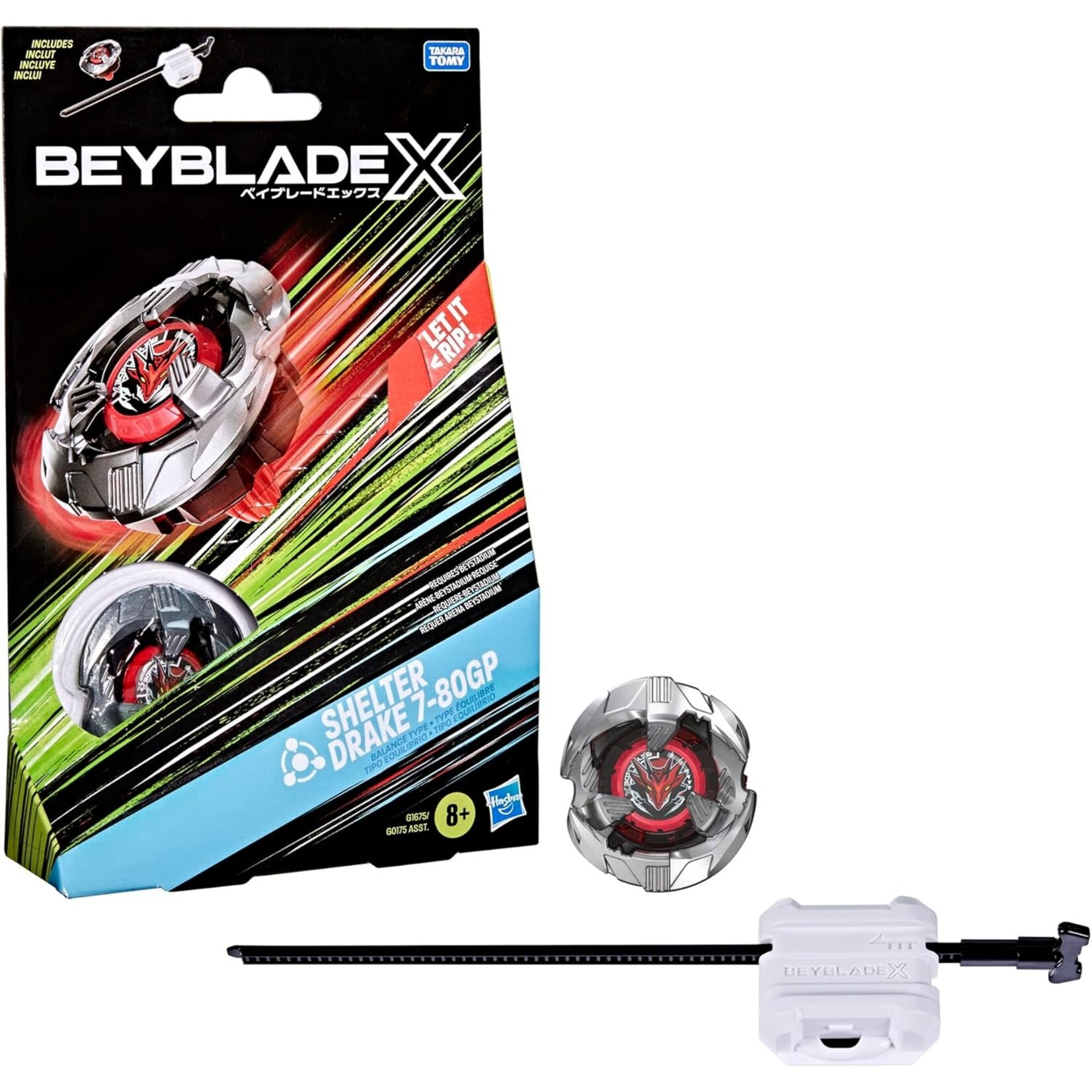 Hasbro Beyblade X Shelter Drake 7-80GP Starter Pack Top and Launcher