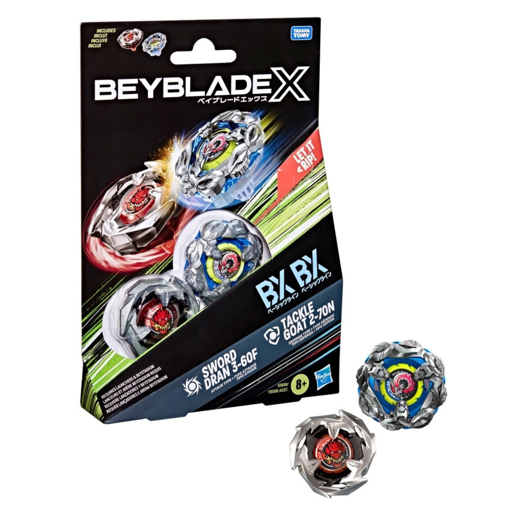 Beyblade X Sword Dran 3-60F BX & Tackle Goat 2-70N BX