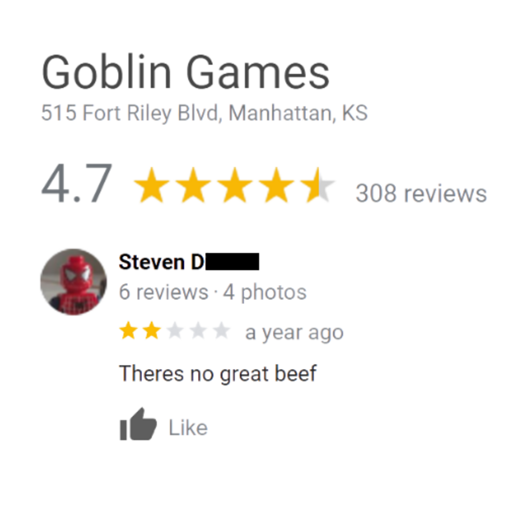 Goblin Games No Great Beef Sticker
