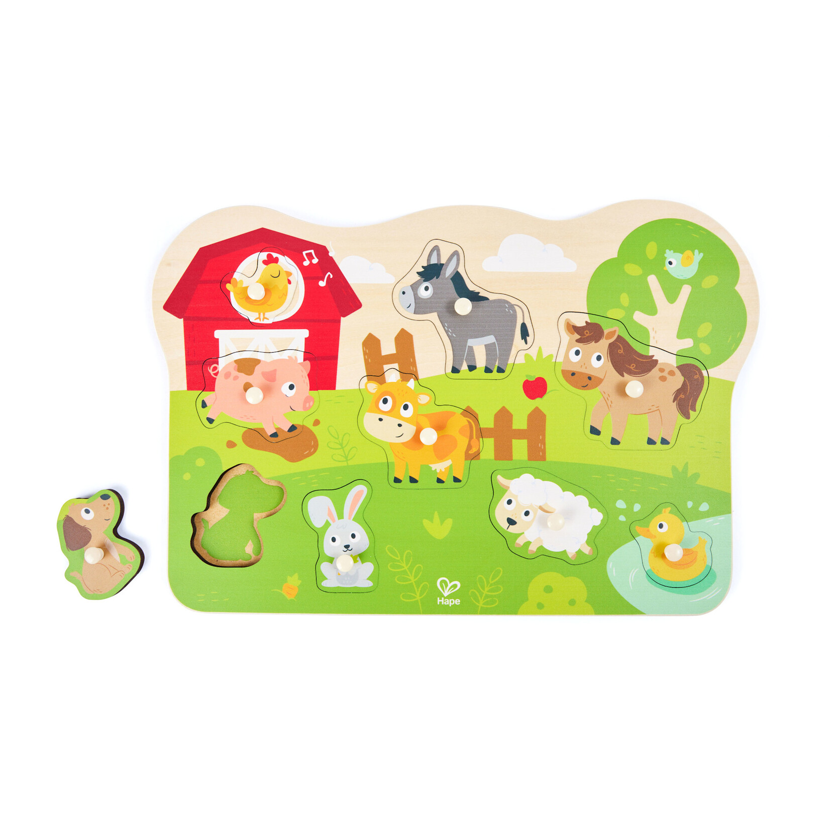 Hape Farm Animals Peg Puzzle