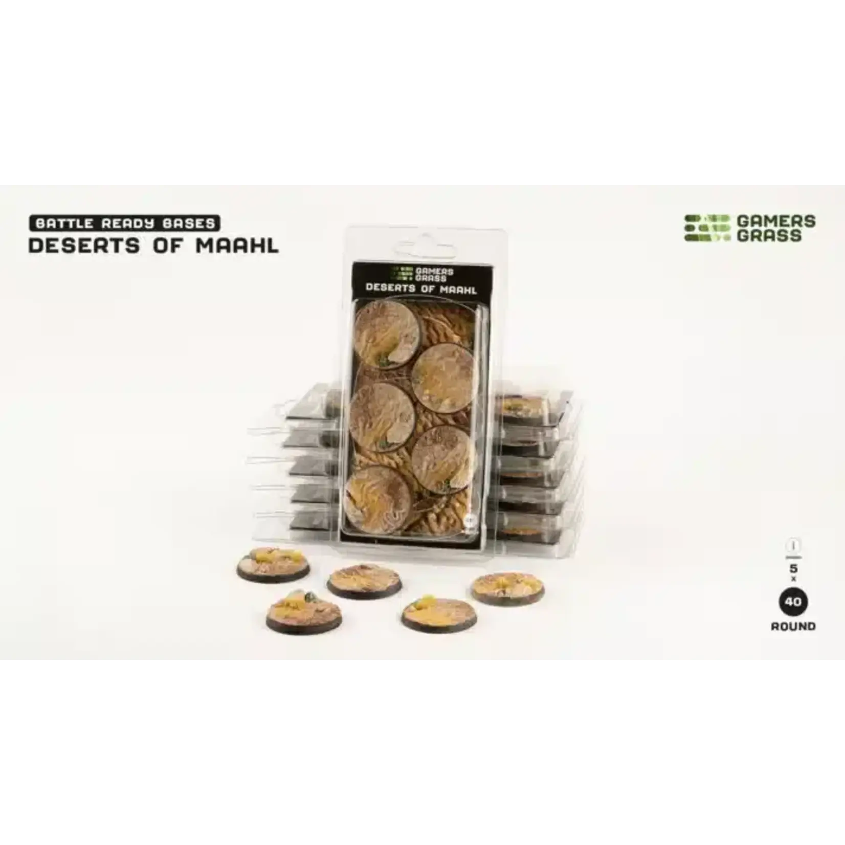 Gamers Grass Deserts of Maahl Round 40mm Bases (x5)