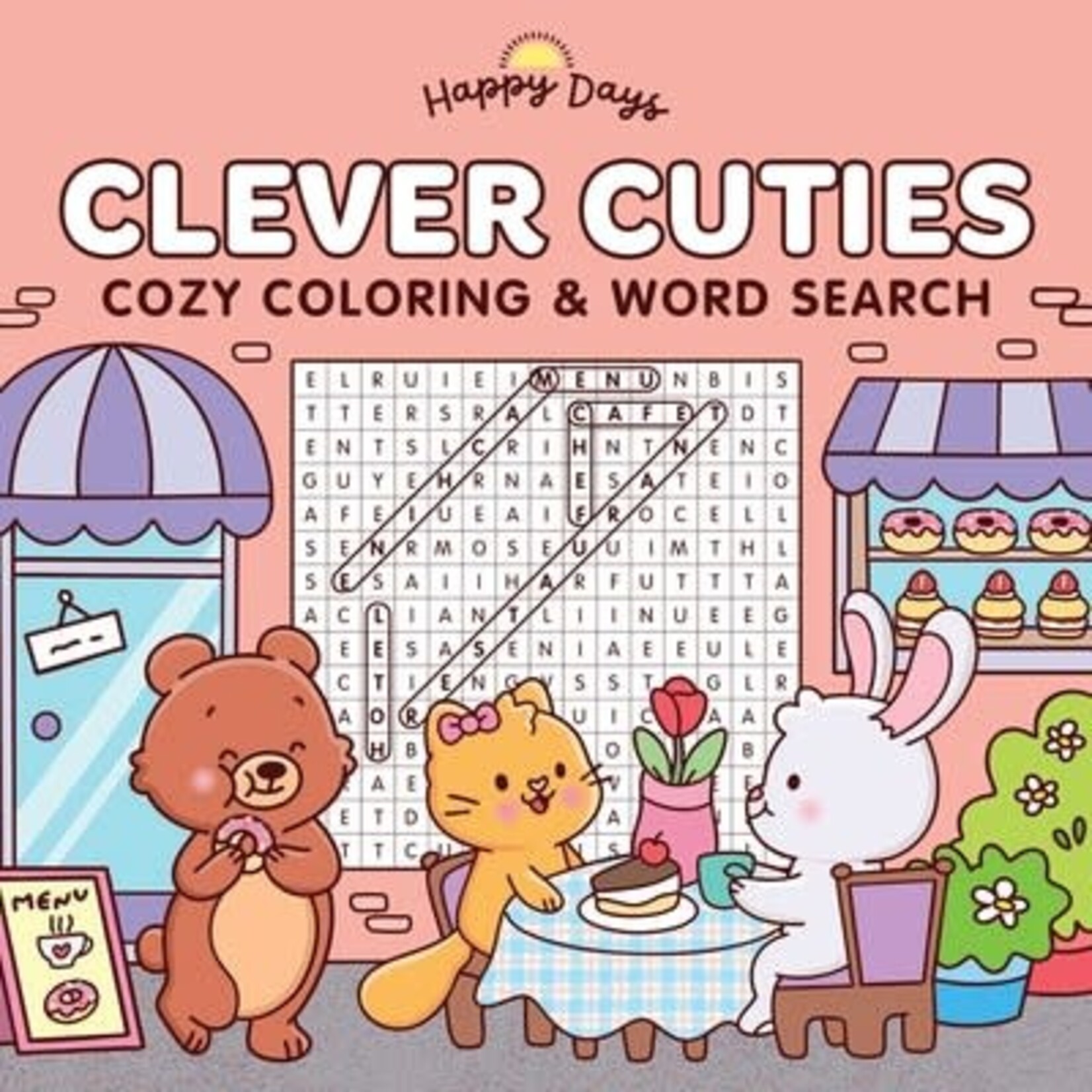 Clever Cuties Cozy Coloring & Word Search Book
