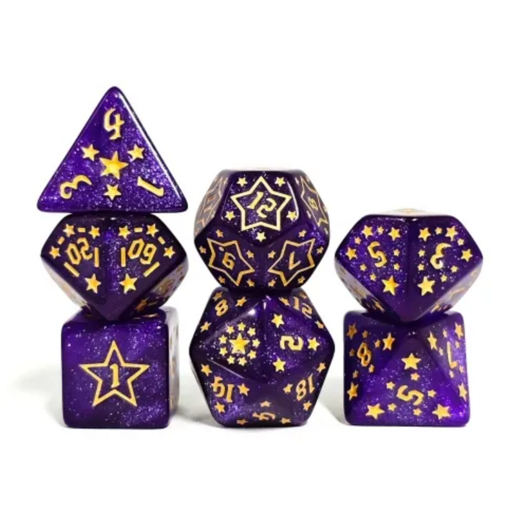 Goblin Dice Purple Gold Star Dice Set