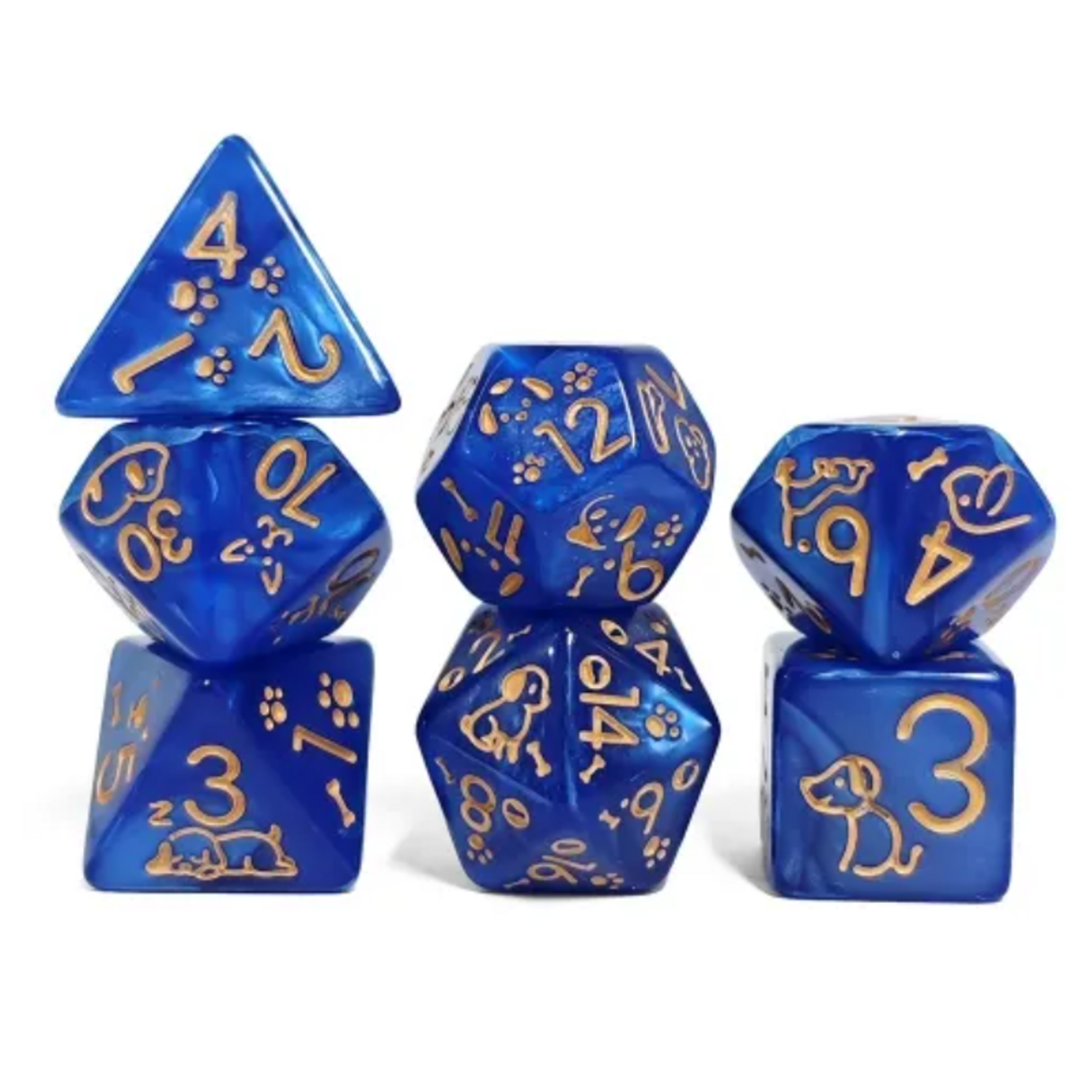 Goblin Dice Blue Pearl Dog Dice Set
