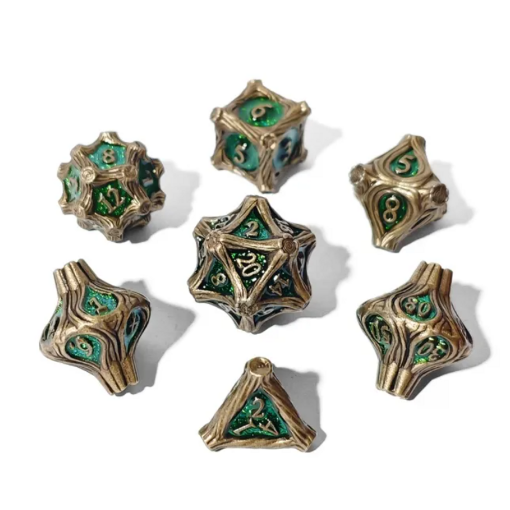 Goblin Dice Green Tree Metal Dice Set
