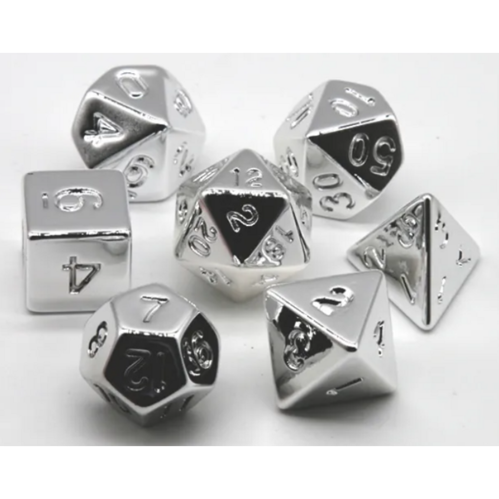 Goblin Dice Shiny Silver Dice Set