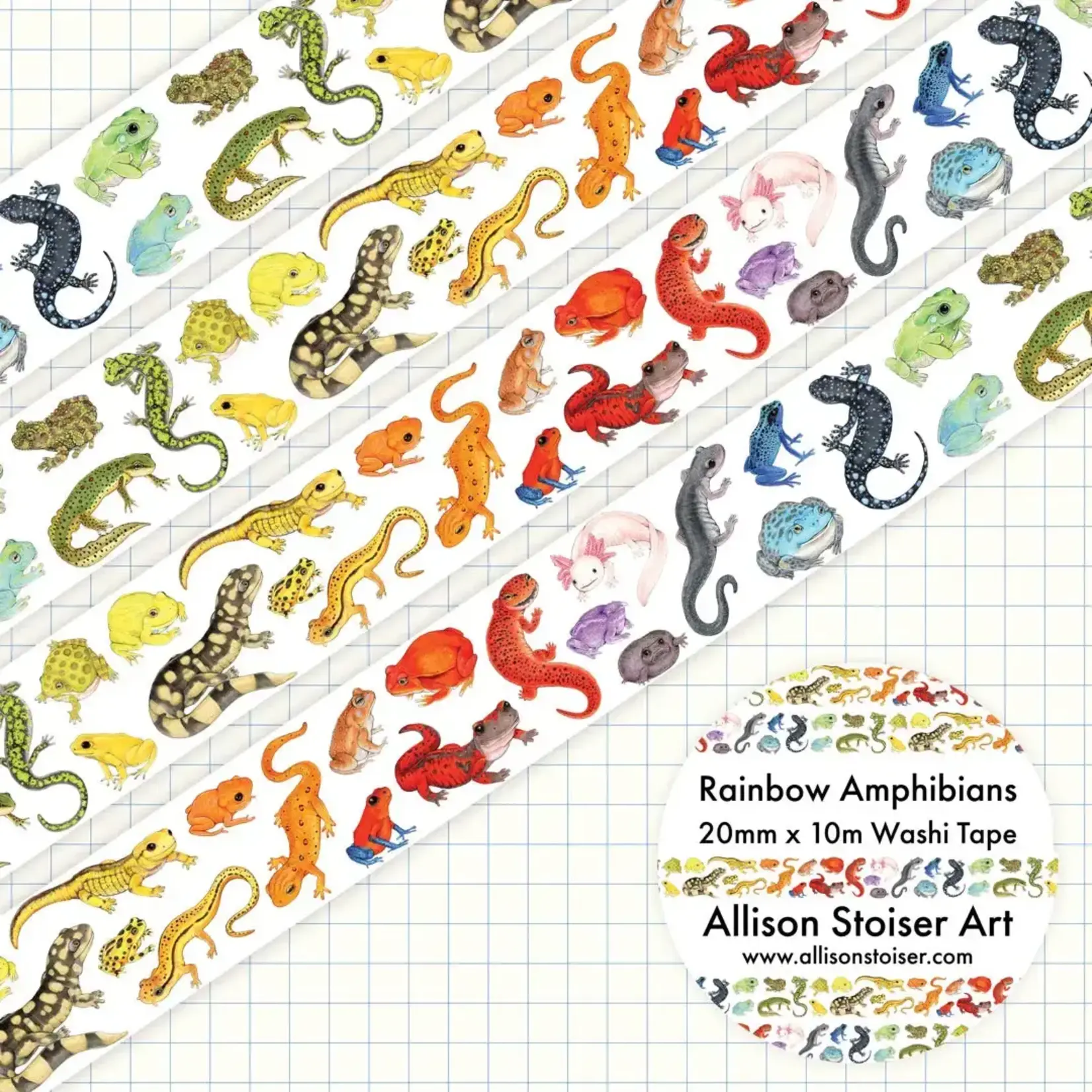 Allison Stoiser Art Rainbow Amphibians Pride Washi Tape