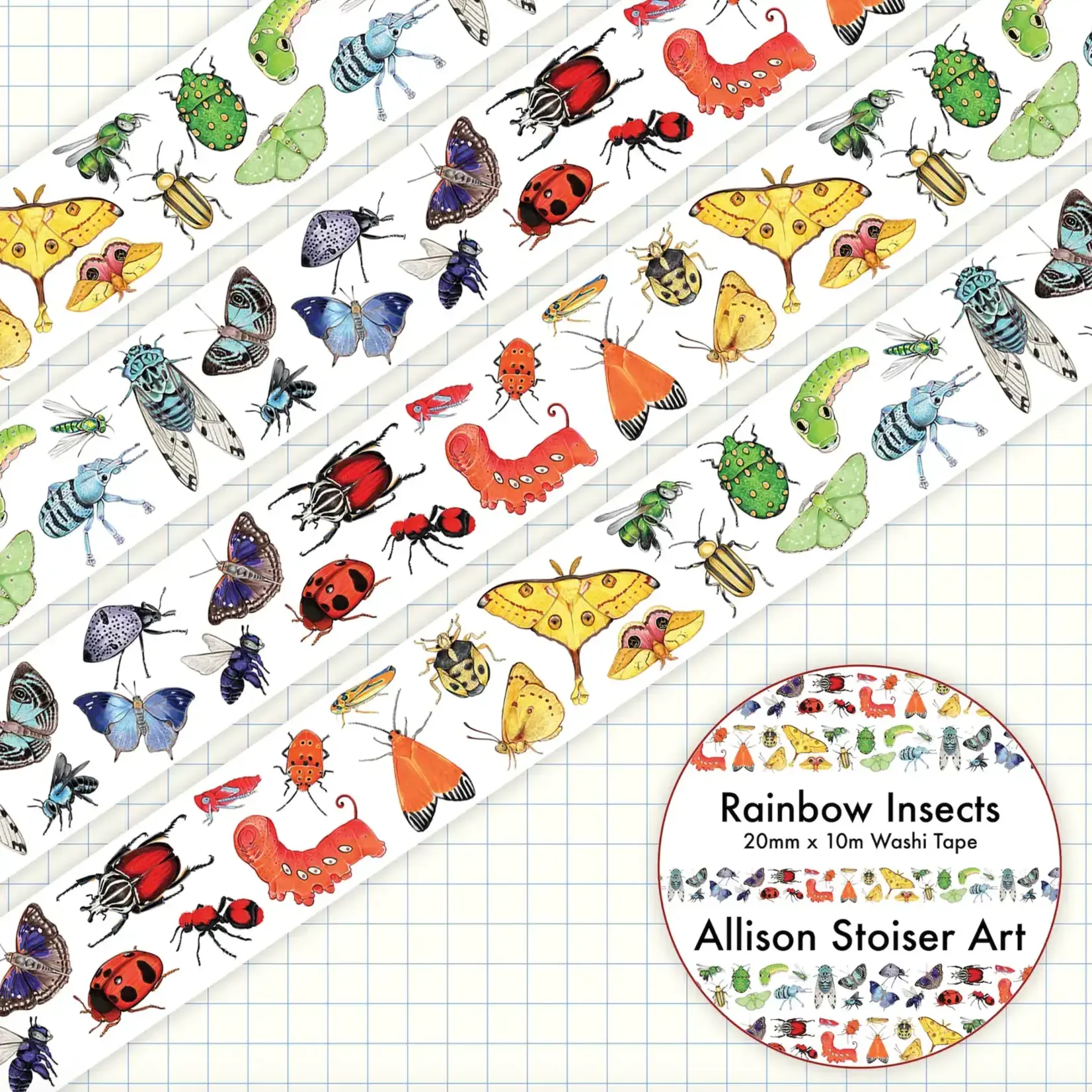 Allison Stoiser Art Rainbow Insects Washi Tape