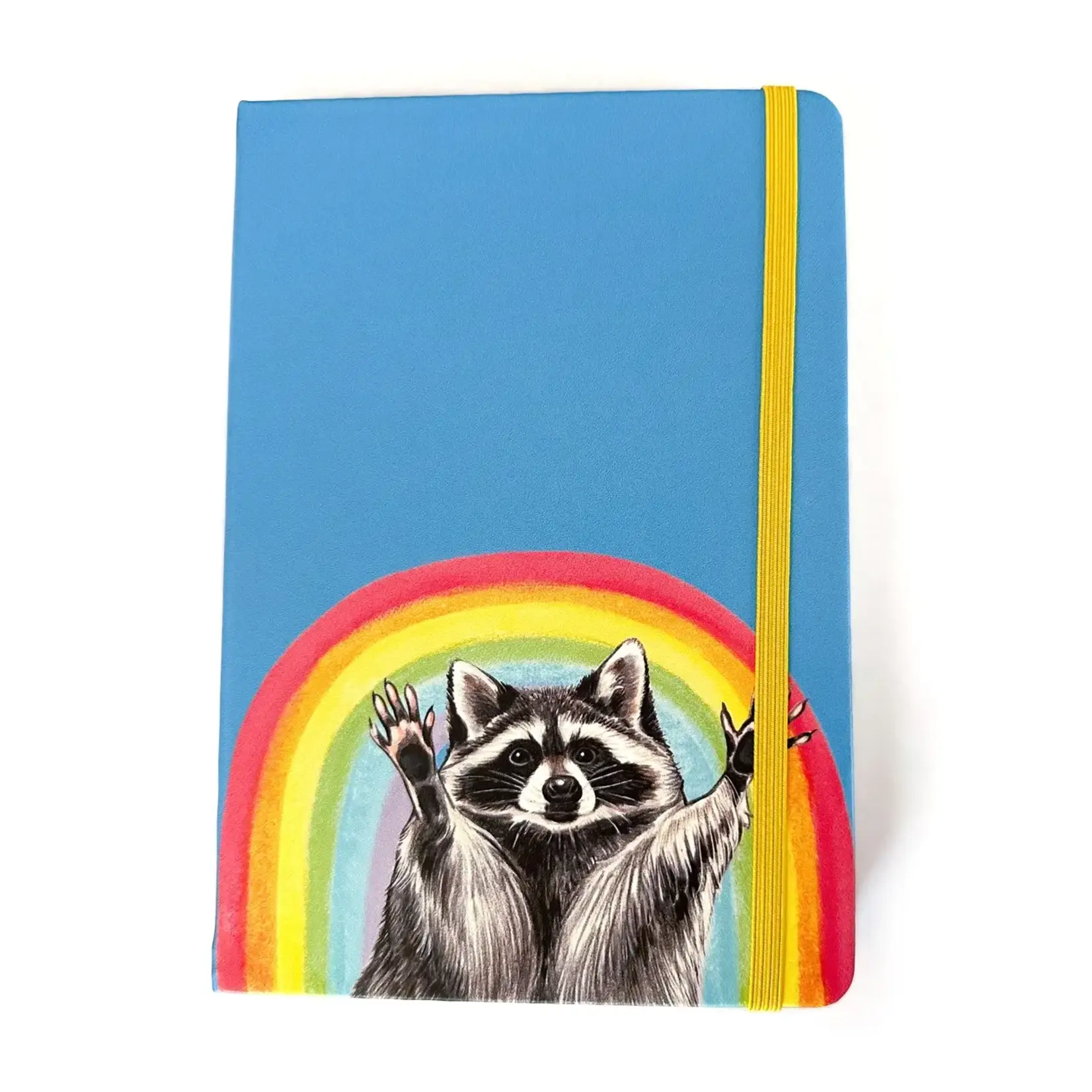 Allison Stoiser Art Rainbow Raccoon Pride A5 Dot Grid Hardcover Journal