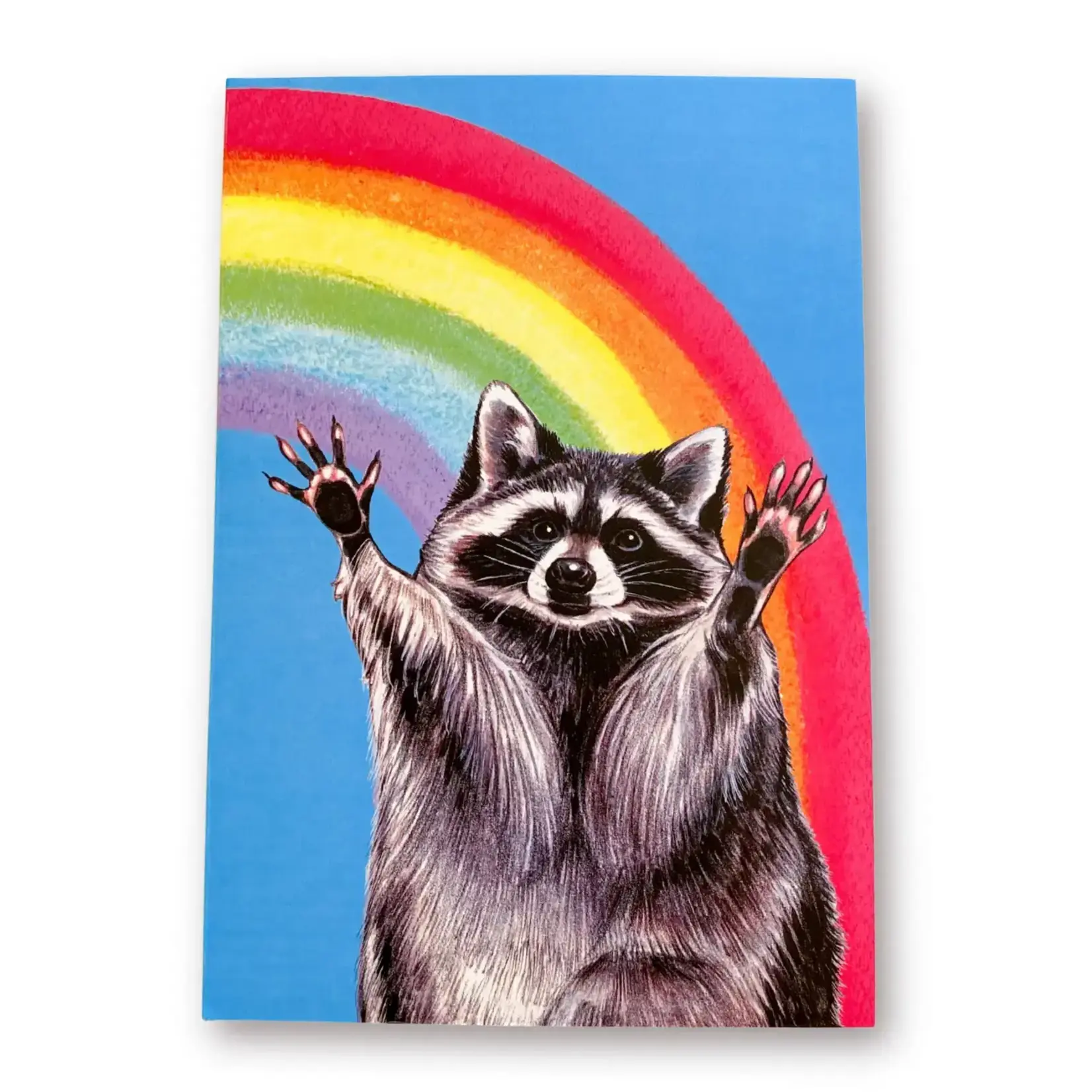 Allison Stoiser Art Rainbow Raccoon Pride A5 Lined Lay-Flat Softcover Journal
