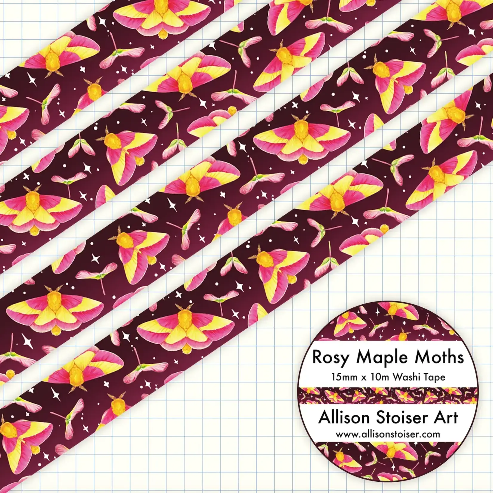 Allison Stoiser Art Rosy Maple Moth Washi Tape