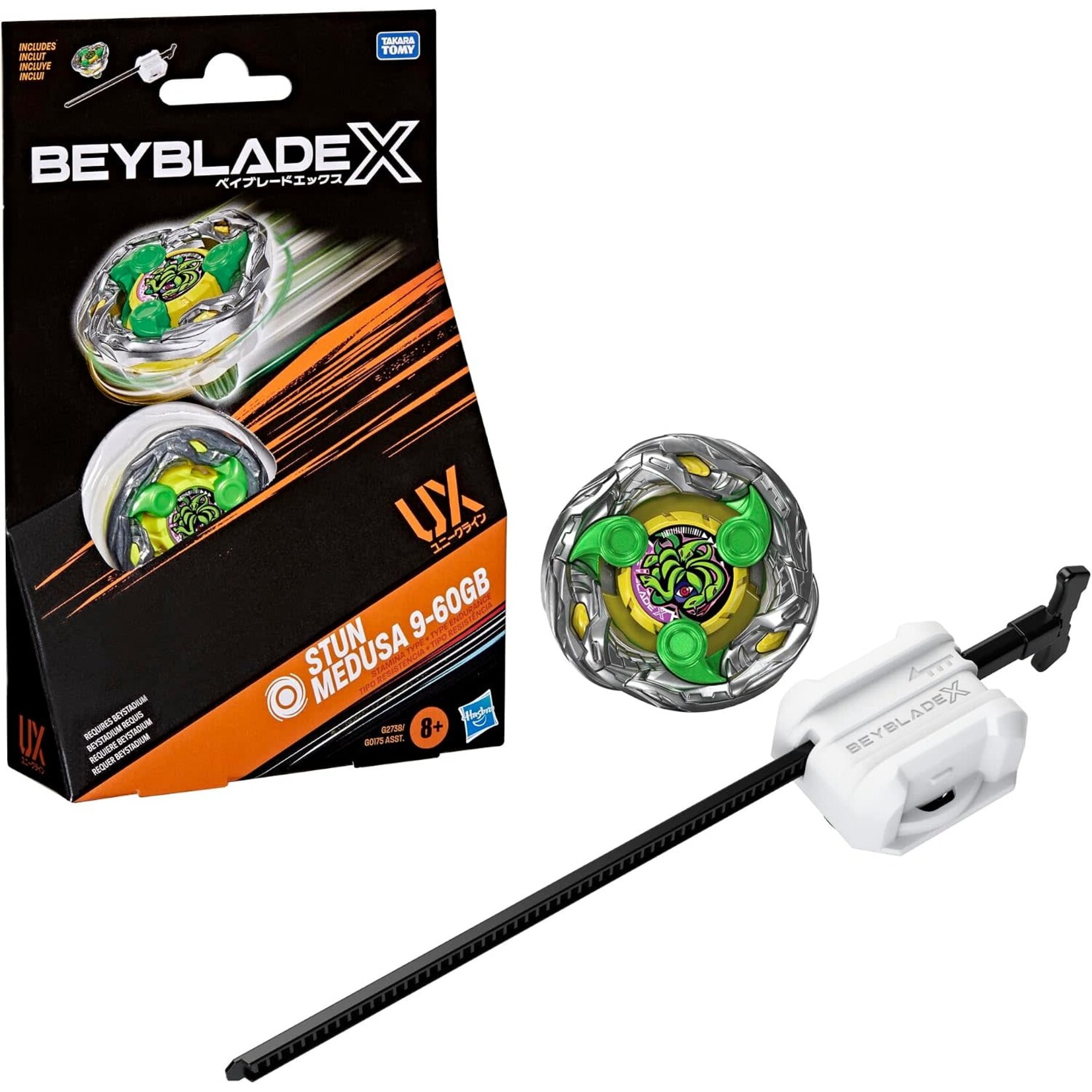 Hasbro Beyblade X Stun Medusa 9-60GB UX Starter Pack Top and Launcher