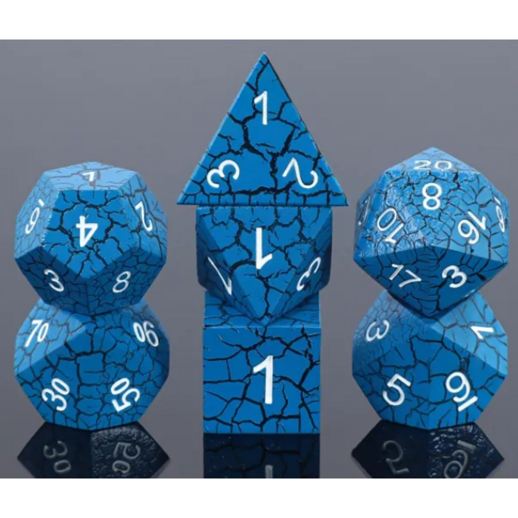 Goblin Dice Blue Crackle Metal Dice Set