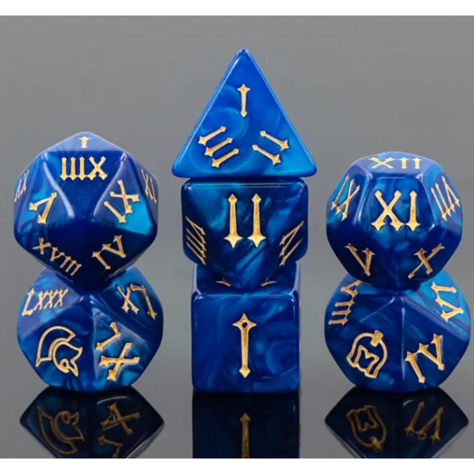Goblin Dice Roman Blue Dice Set