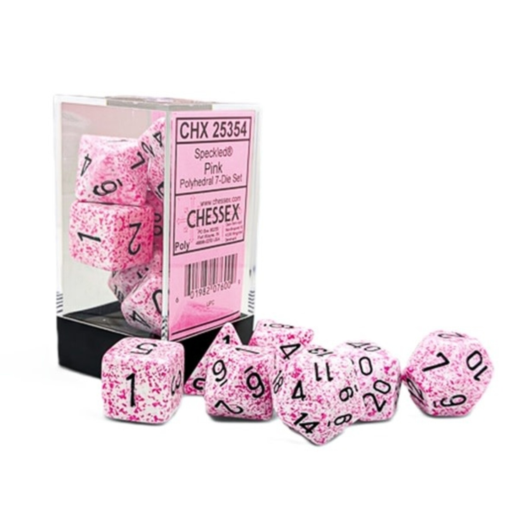 Pink Speckled Dice Set