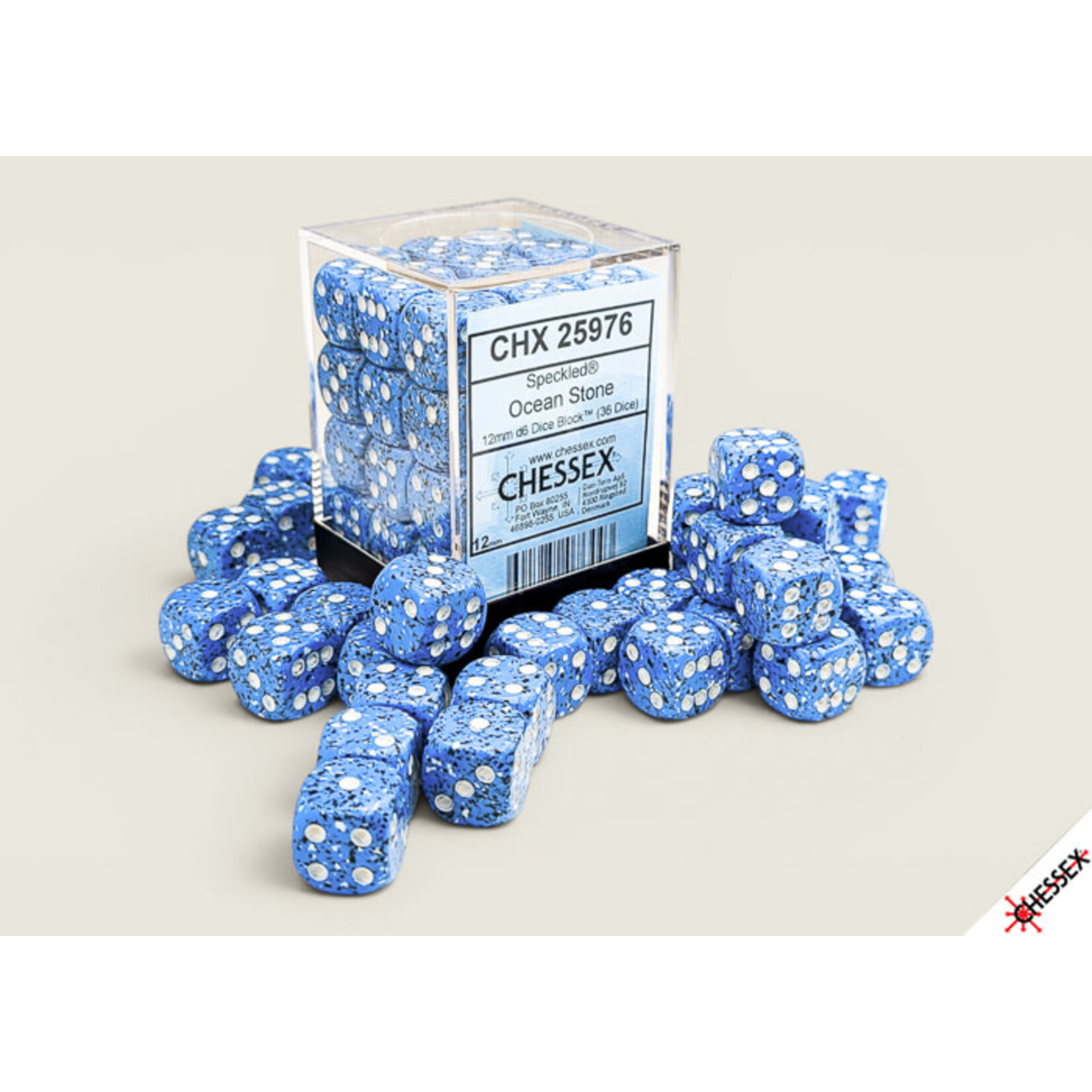 Ocean Stone Speckled 12mm D6 Block (36)
