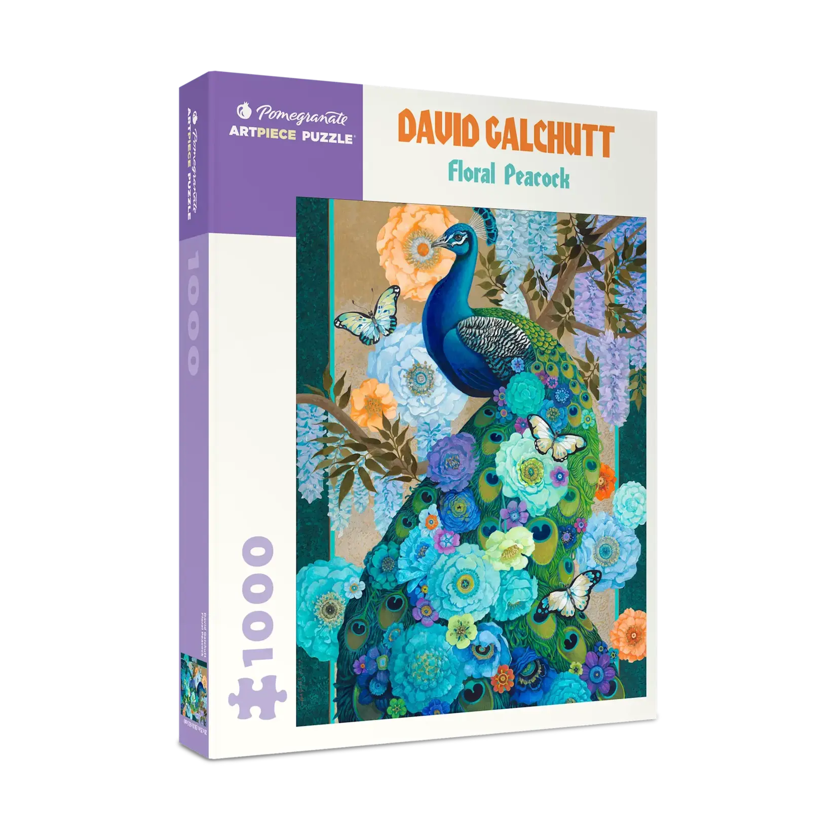 Pomegranate David Galchutt Floral Peacock 1000-Piece Jigsaw Puzzle
