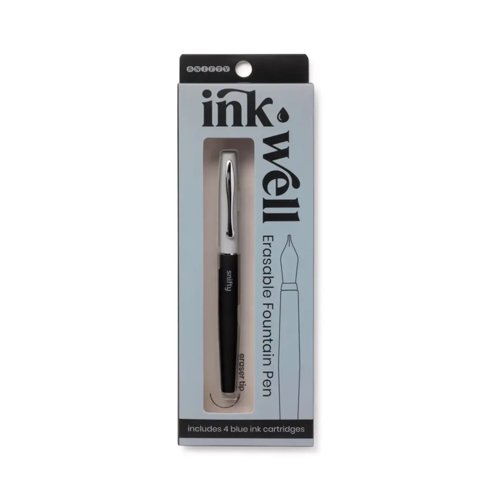 Snifty Ink Well Erasable Fountain Pen Black/Gray
