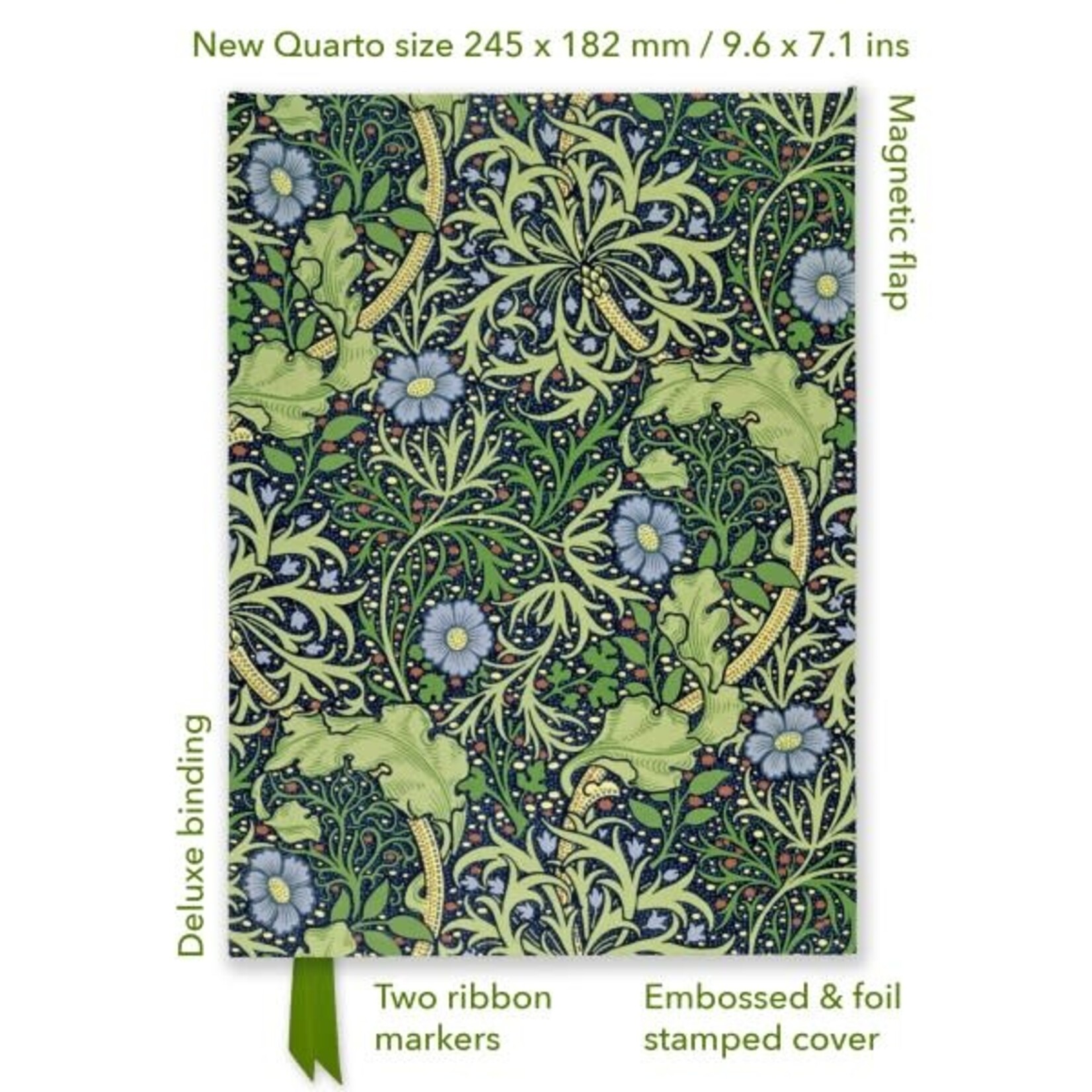 Flame Tree Studio William Morris Seaweed (Foiled Quarto Journal)