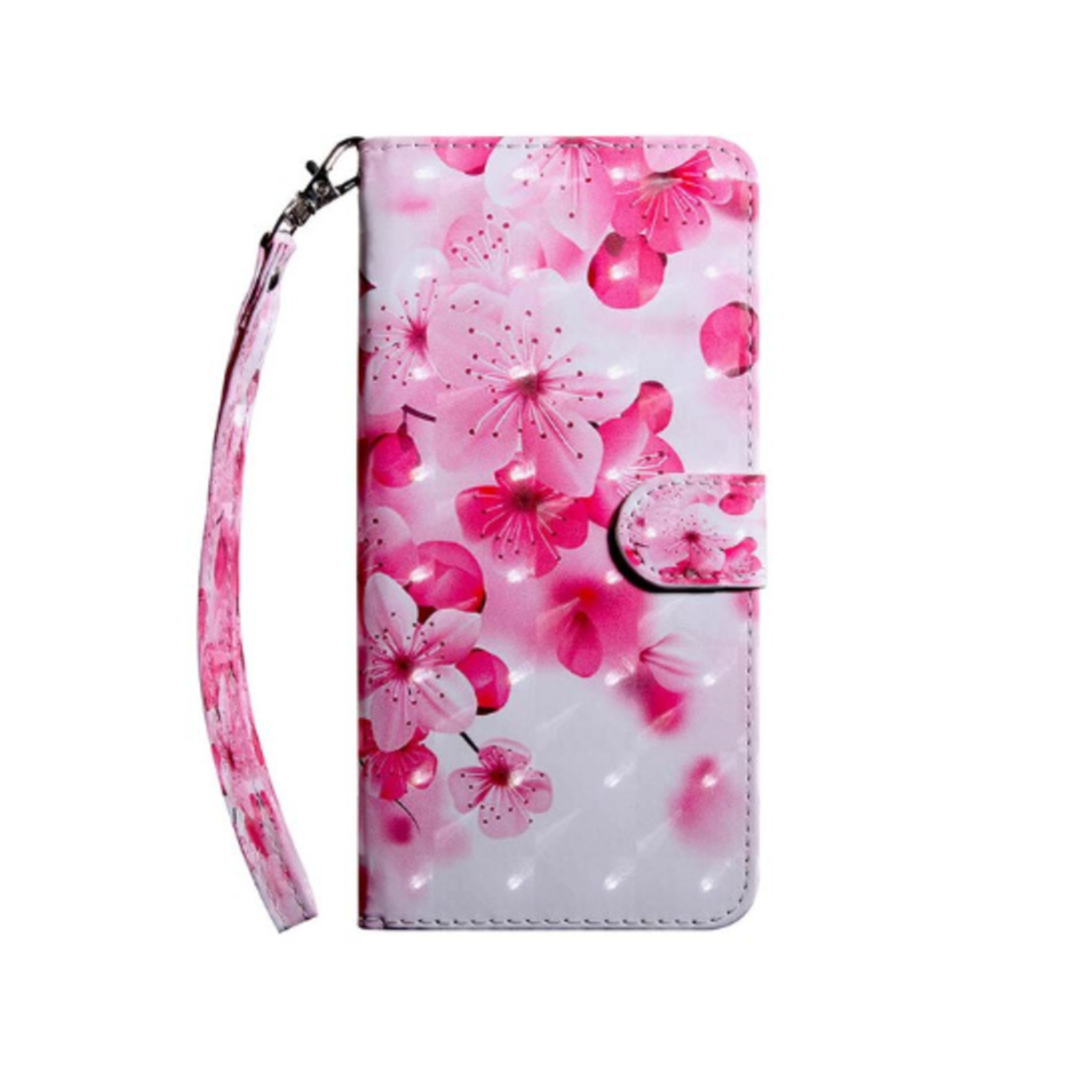 LG ÉTUI LG G8 fleurs roses porte-feuille