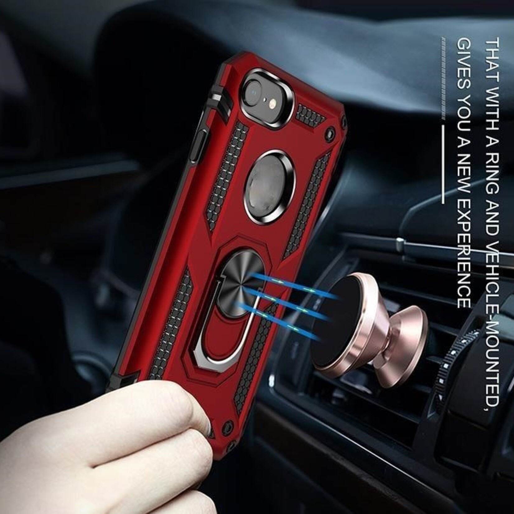 Étui IPhone 13 / 16e -Ring Kickstand Magnet