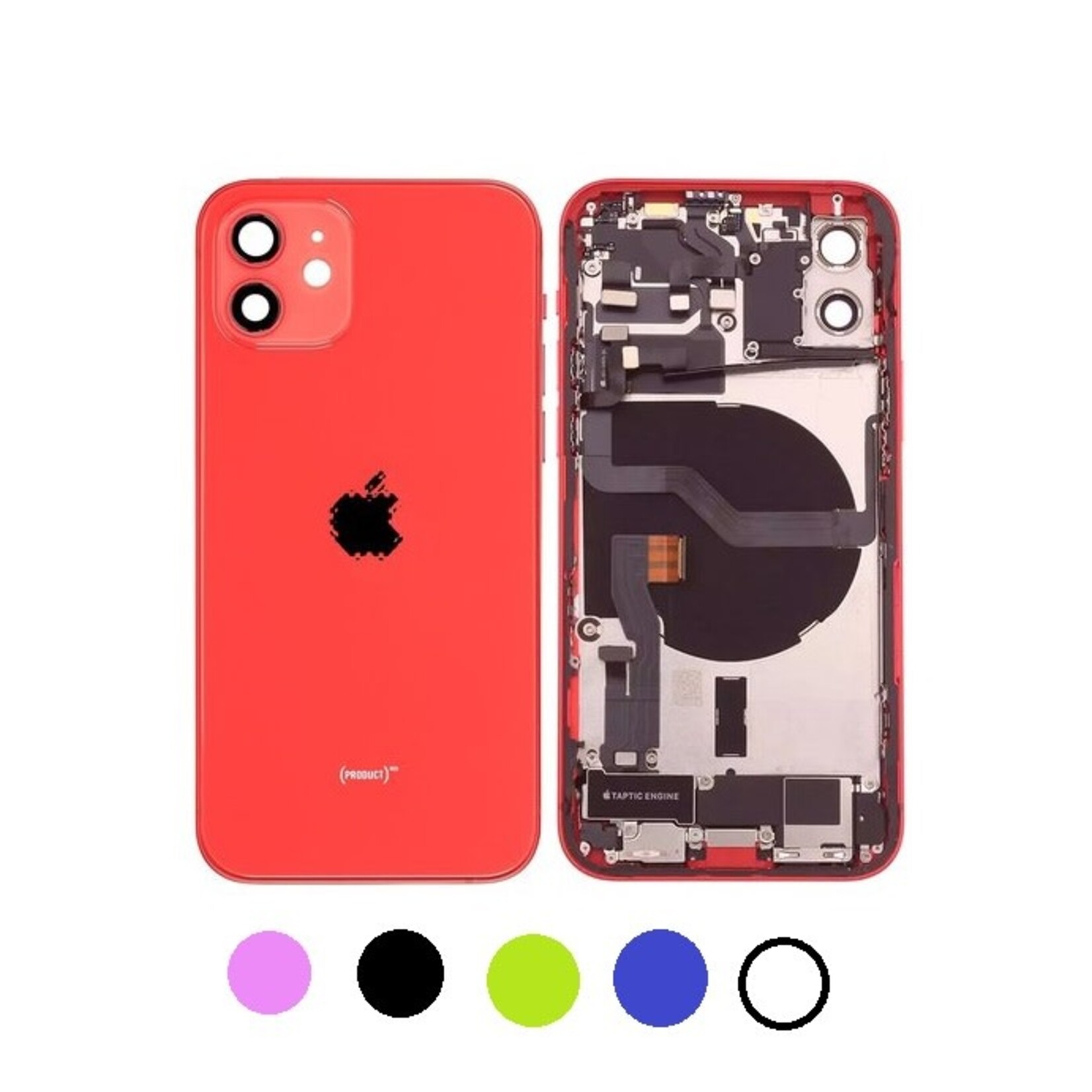 Apple BACK HOUSING W/ SMALL COMPONENTS PRE-INSTALLED COMPATIBLE FOR IPHONE 12