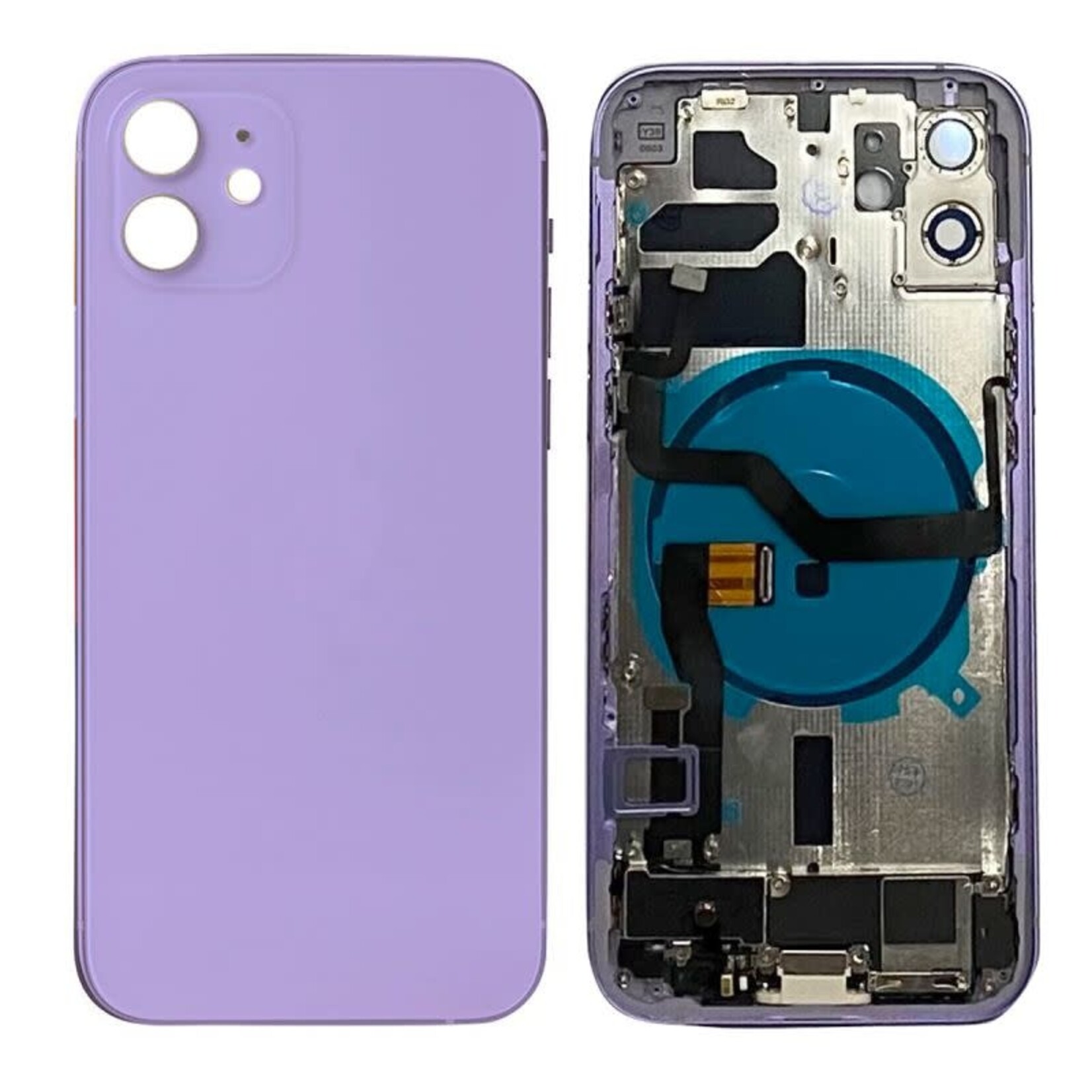 Apple BACK HOUSING W/ SMALL COMPONENTS PRE-INSTALLED COMPATIBLE FOR IPHONE 12