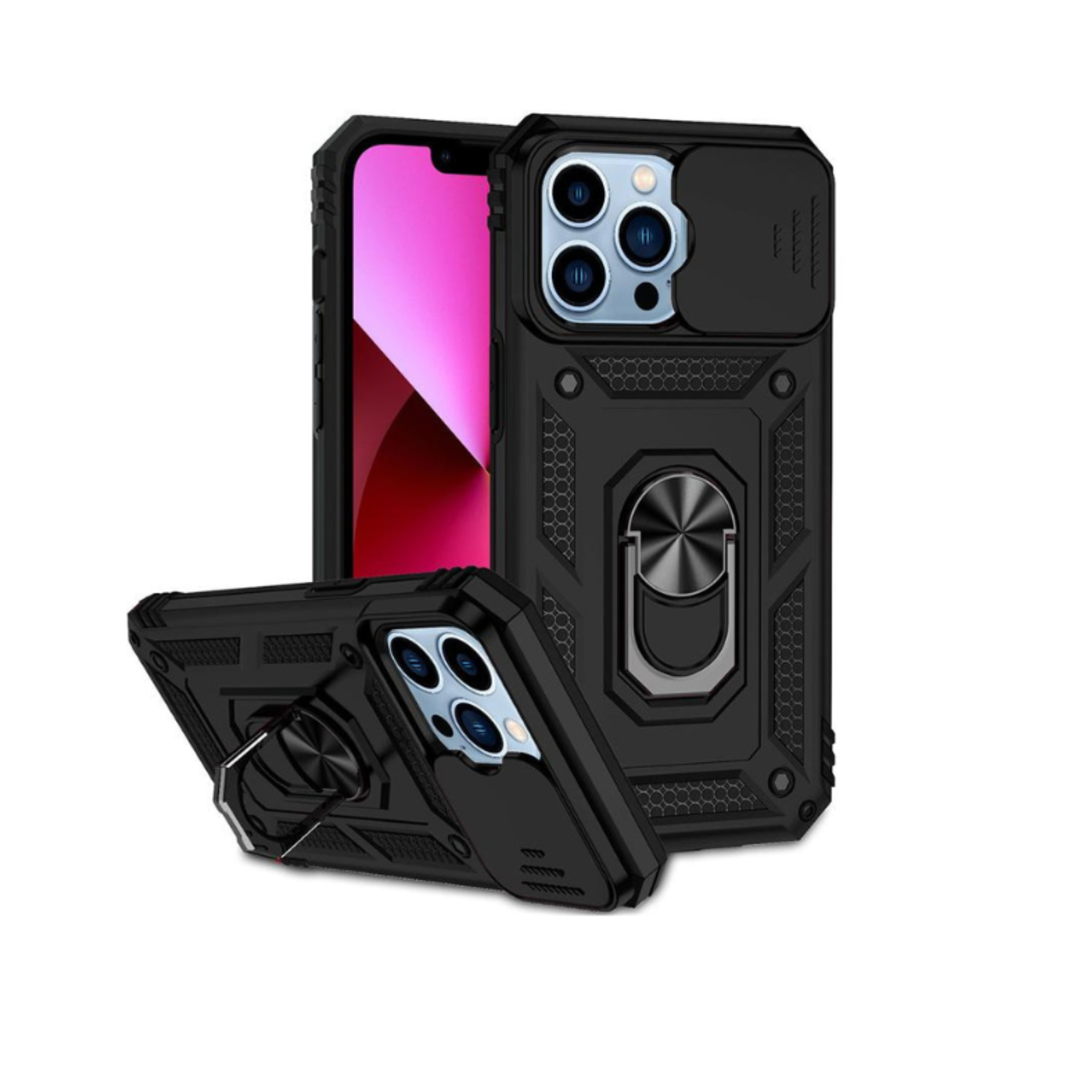 ÉTUI IPHONE 14 Pro Max- TRANSFORMER Magnet Enabled Case with Ring Kickstand