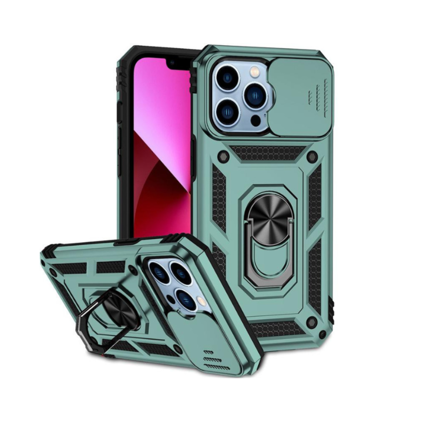 ÉTUI IPHONE 14 Max - TRANSFORMER Magnet Enabled Case with Ring Kickstand