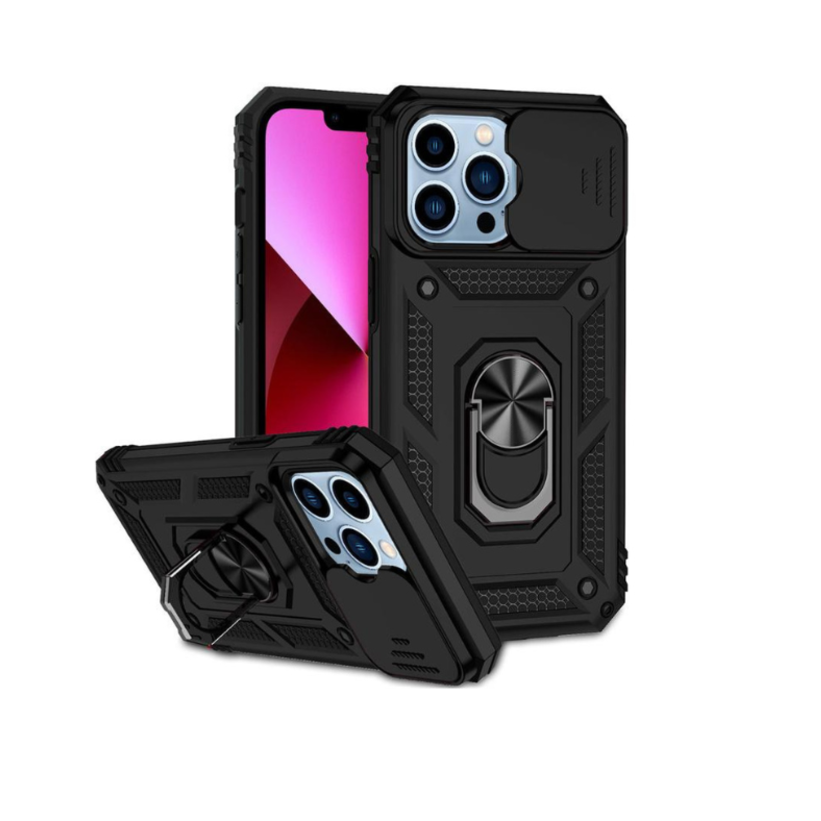 ÉTUI IPHONE 14 - TRANSFORMER Magnet Enabled Case with Ring Kickstand