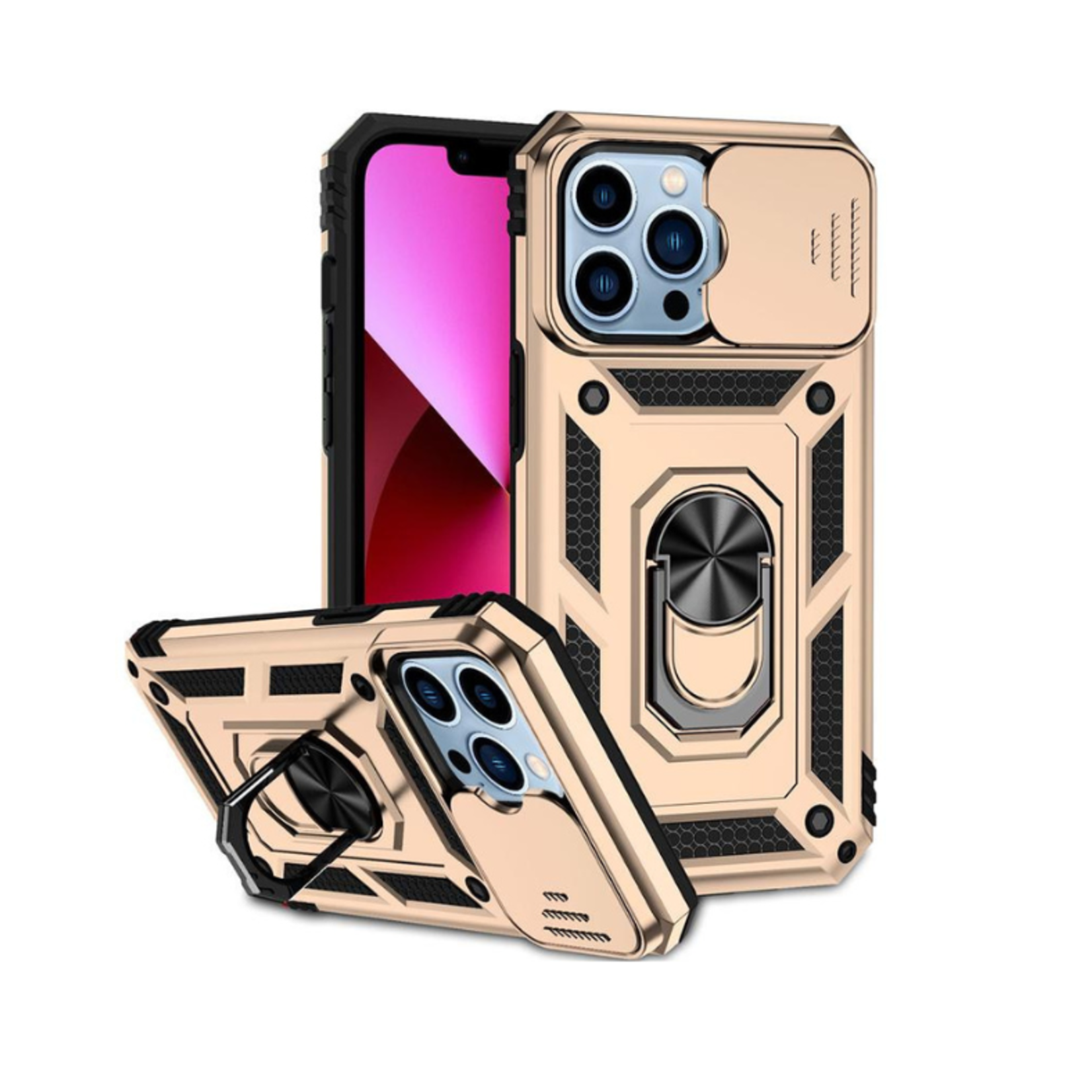 ÉTUI IPHONE 14 Max - TRANSFORMER Magnet Enabled Case with Ring Kickstand