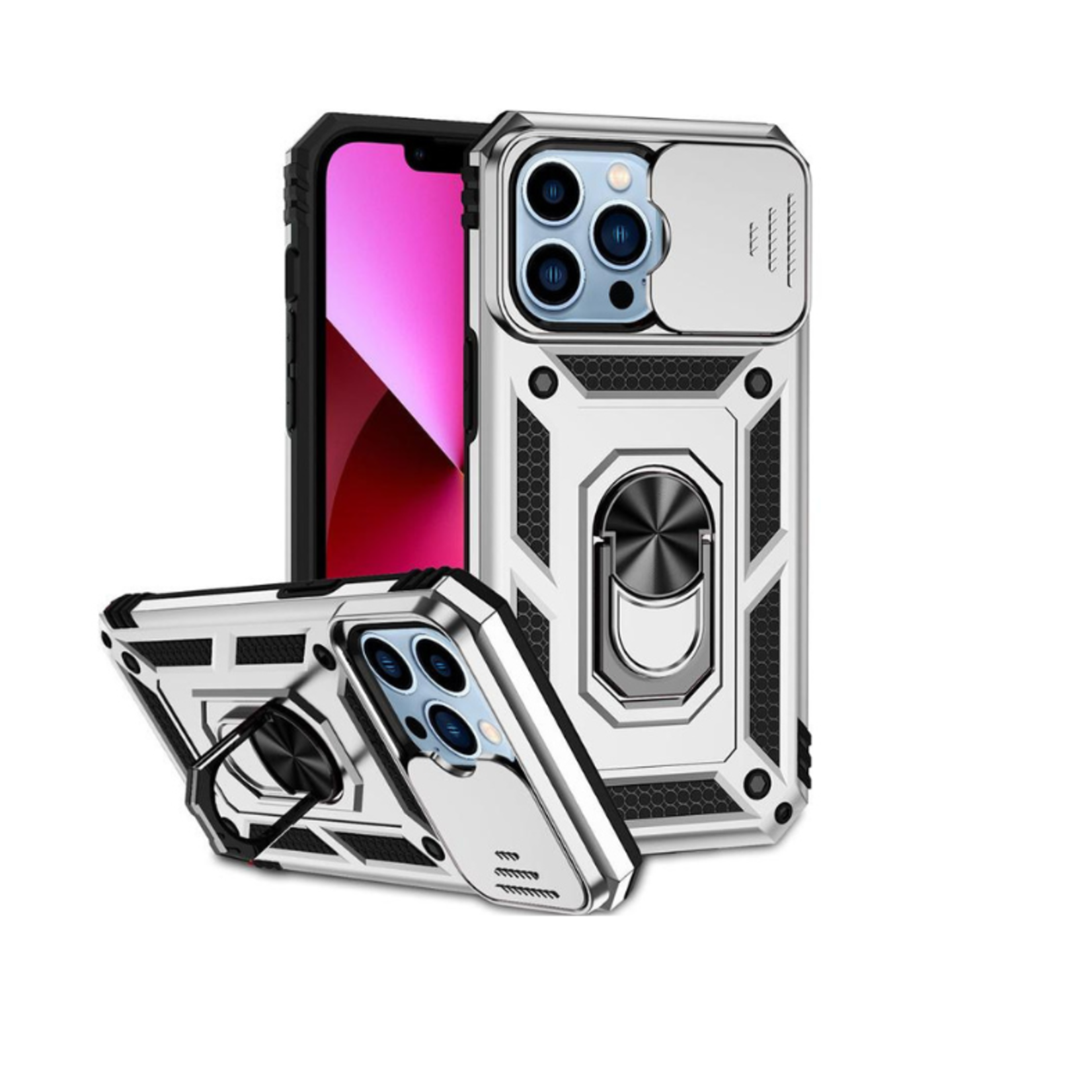 ÉTUI IPHONE 14 Pro- TRANSFORMER Magnet Enabled Case with Ring Kickstand