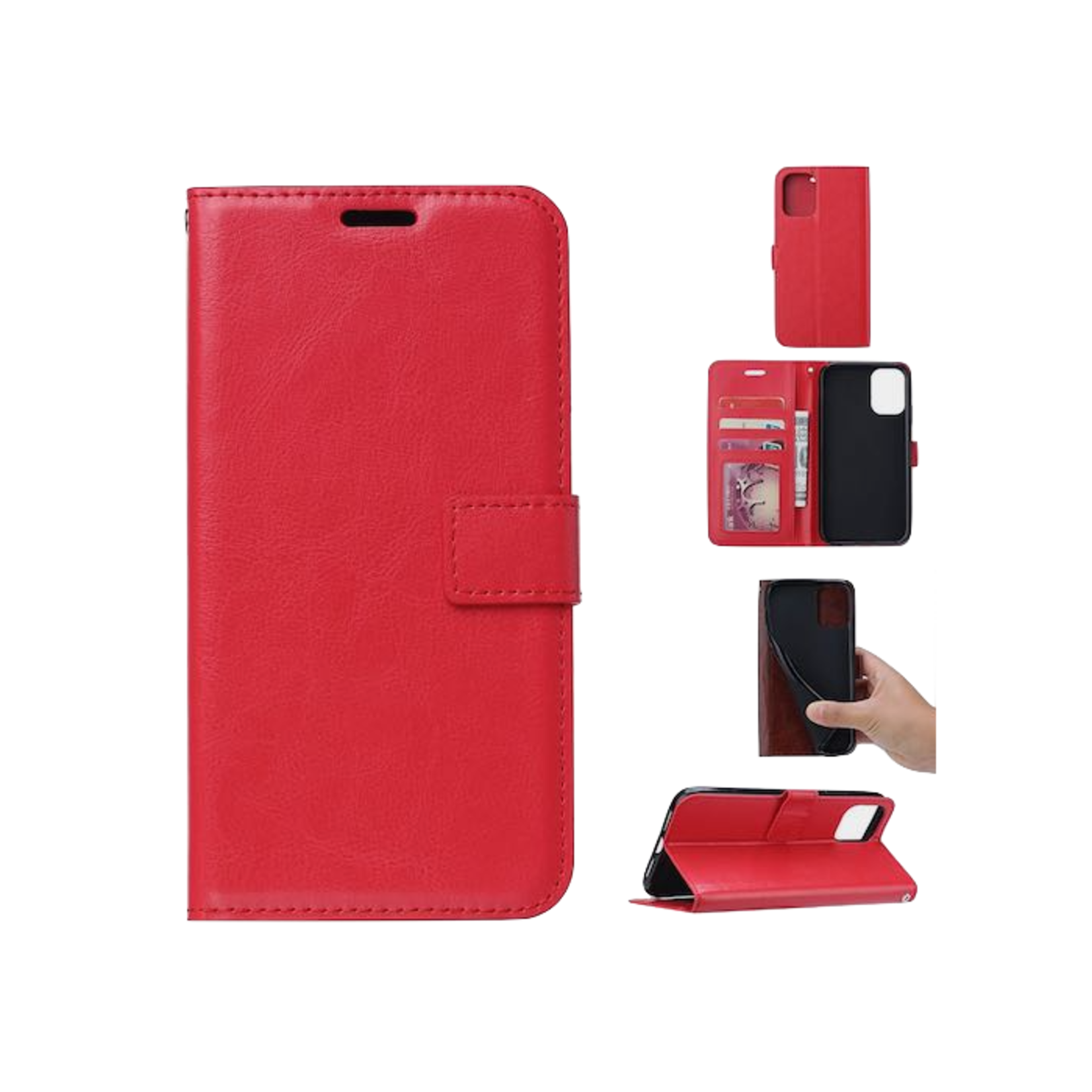 TCL ÉTUI TCL 30 5G - Book Style Wallet Case with Strap ROUGE
