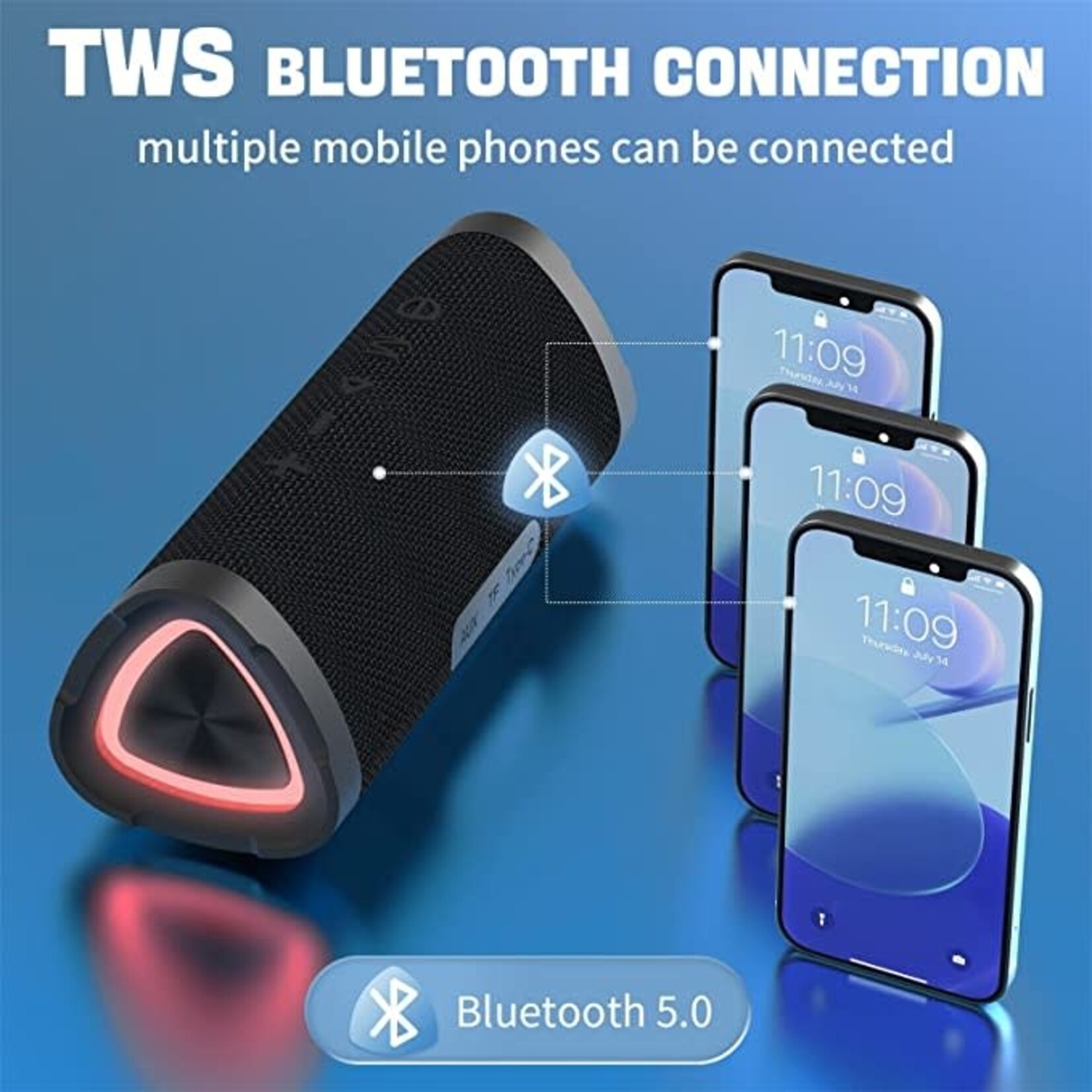 Vanzon Haut-parleur Wireless speaker - Vanzon X5 Pro V5.0 black/blue
