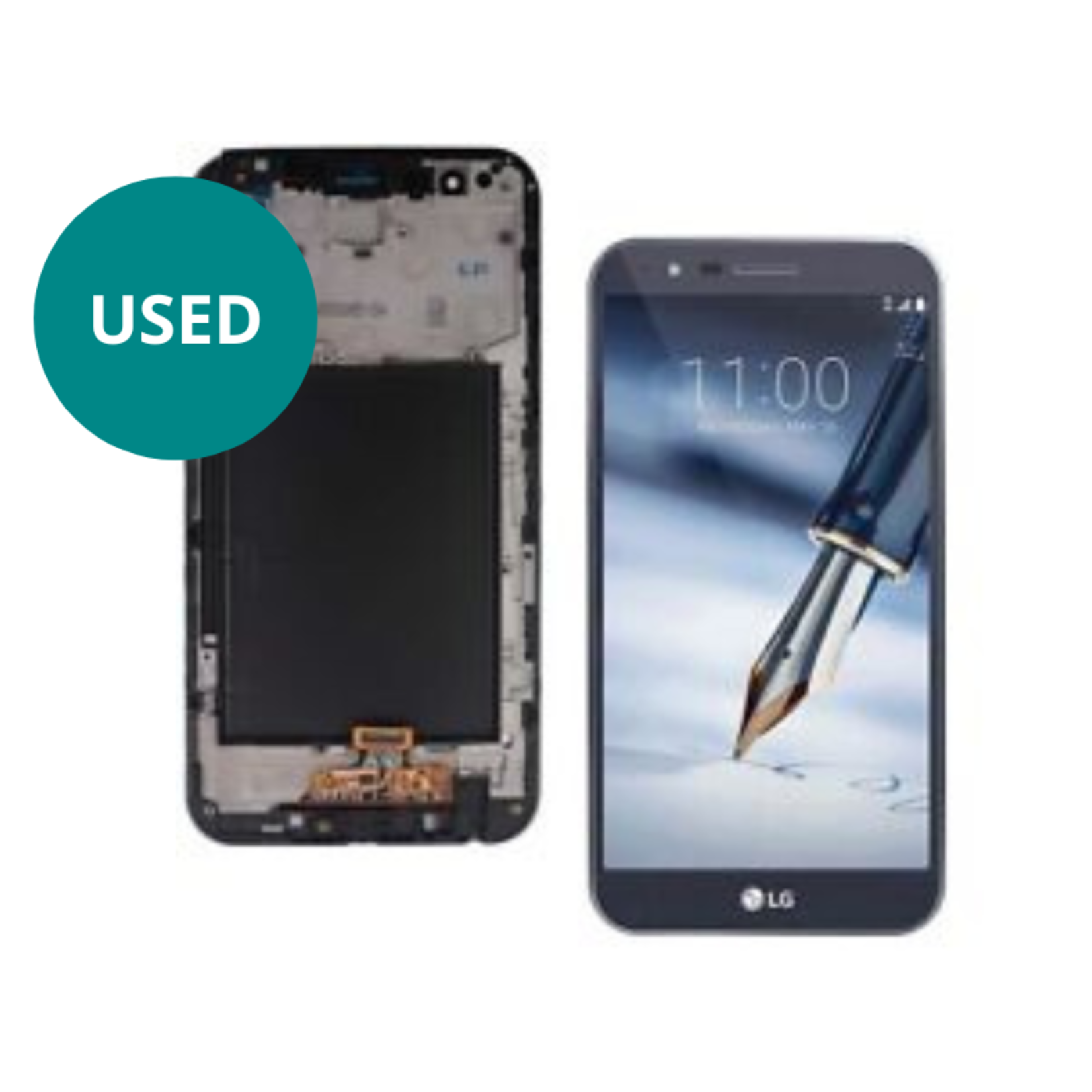 LG USED - LCD DIGITIZER ASSEMBLY WITH FRAME GRAY LG STYLO 3 PLUS