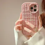 Apple ÉTUI IPHONE 14 - Iphone Autumn Winter Flannel TPU Silicone Pink
