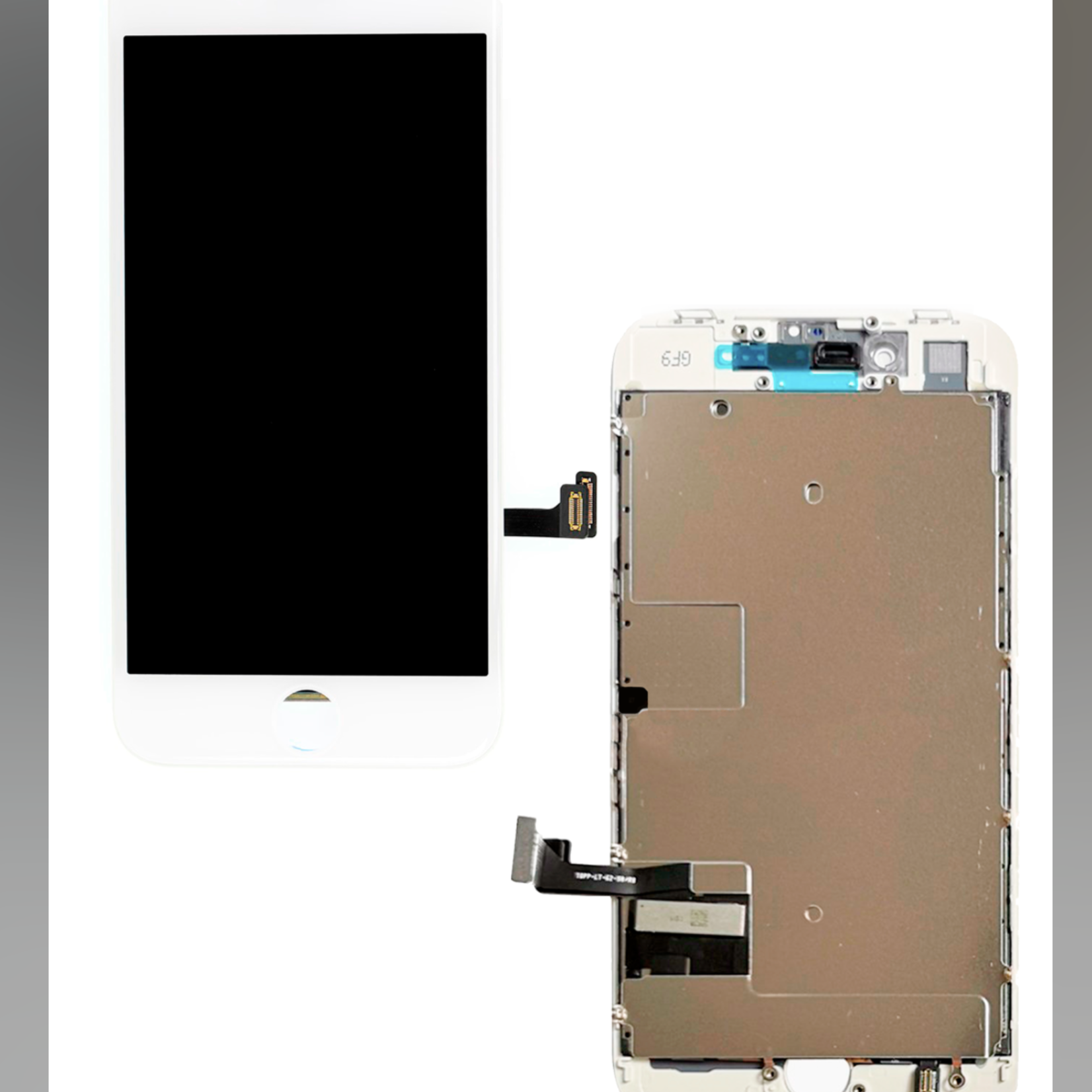 LCD Assembly With Steel Plate iPhone 8 / SE (2020 / 2022) (Premium) (White)