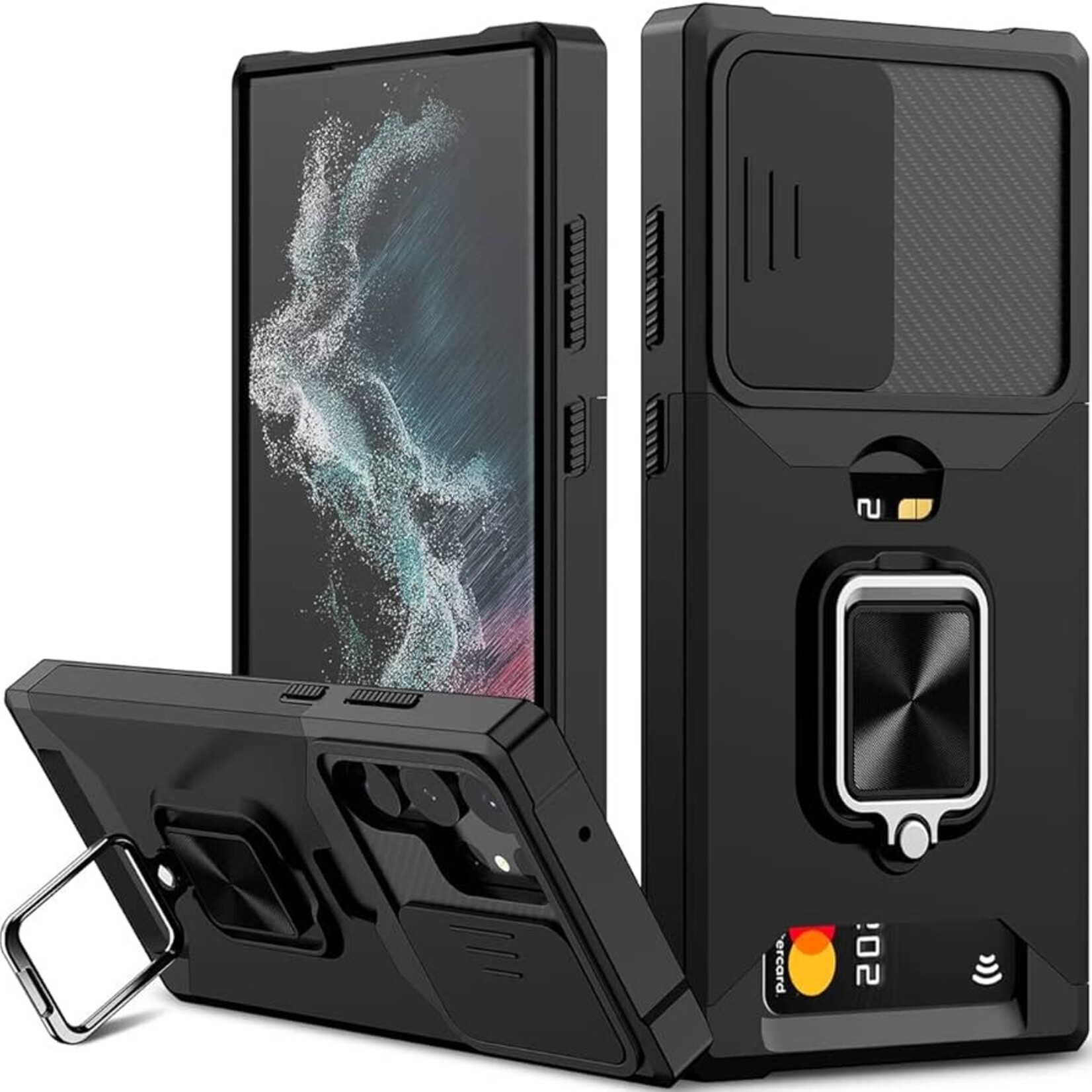 ÉTUI GOOGLE PIXEL 9 / 9 PRO -  Secure Card Holder Magnet Case With Ring Kickstand