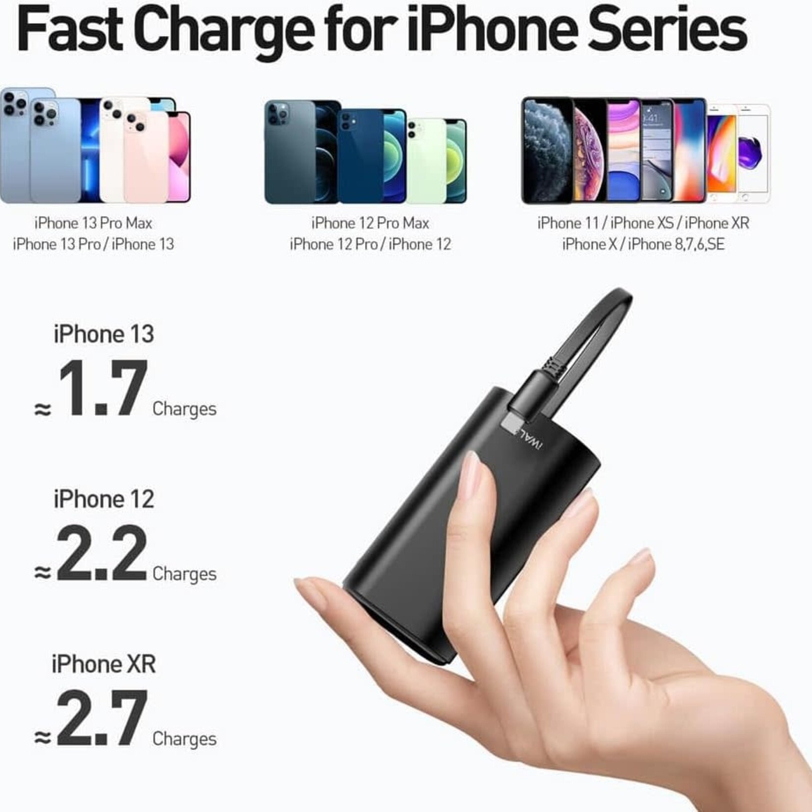 iWALK Batterie externe à charge rapide 9600 mAh lightning