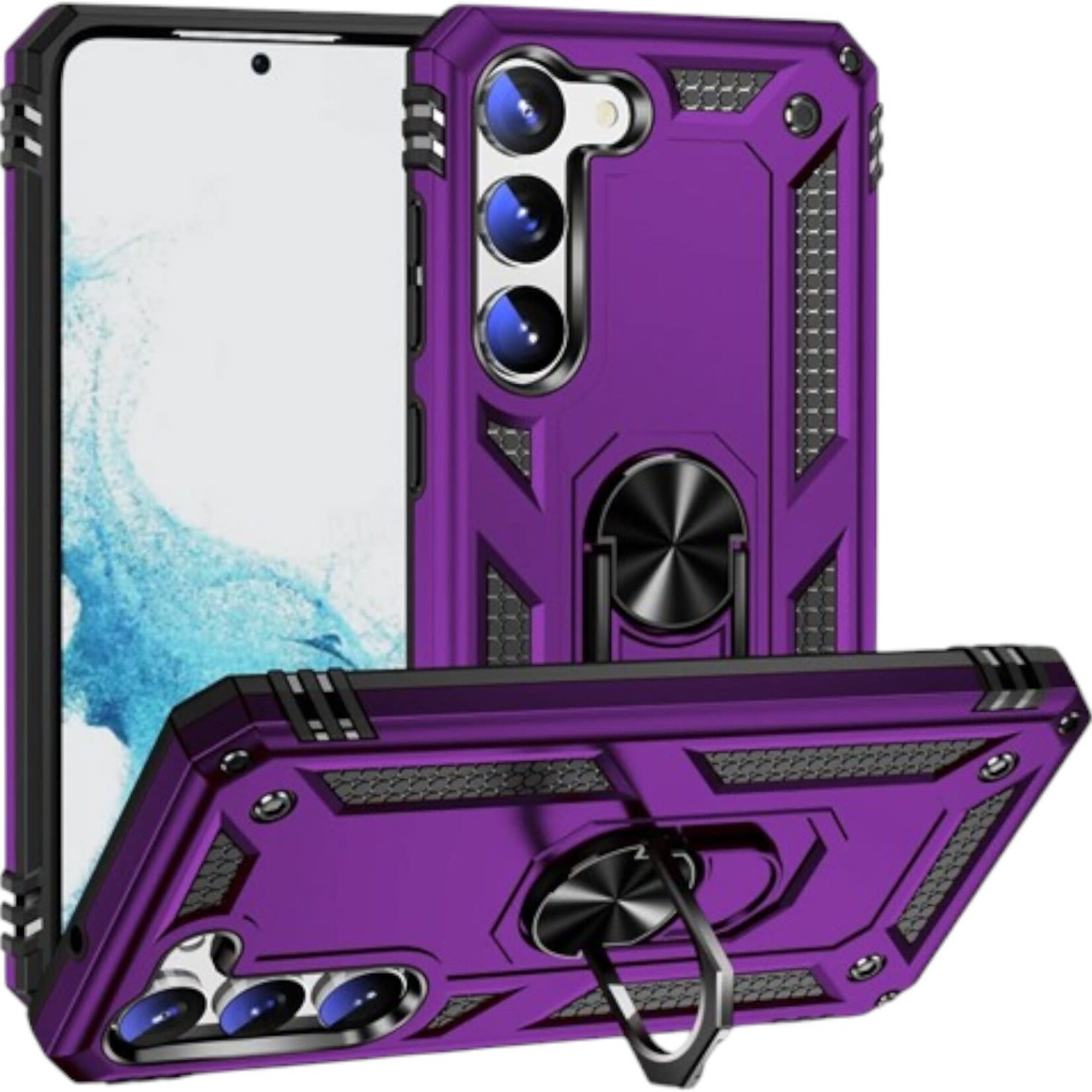 ÉTUI SAMSUNG GALAXY S24 FE - Armor Hybrid Military Case with Ring Kickstand