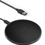 Fast Wireless Charger Pad Wireless  15 W  With USB-C Cable