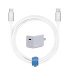blu element Chargeur Mural USB-C 20W PD avec Câble USB-C Lightning 4 pieds Blanc Blu Element