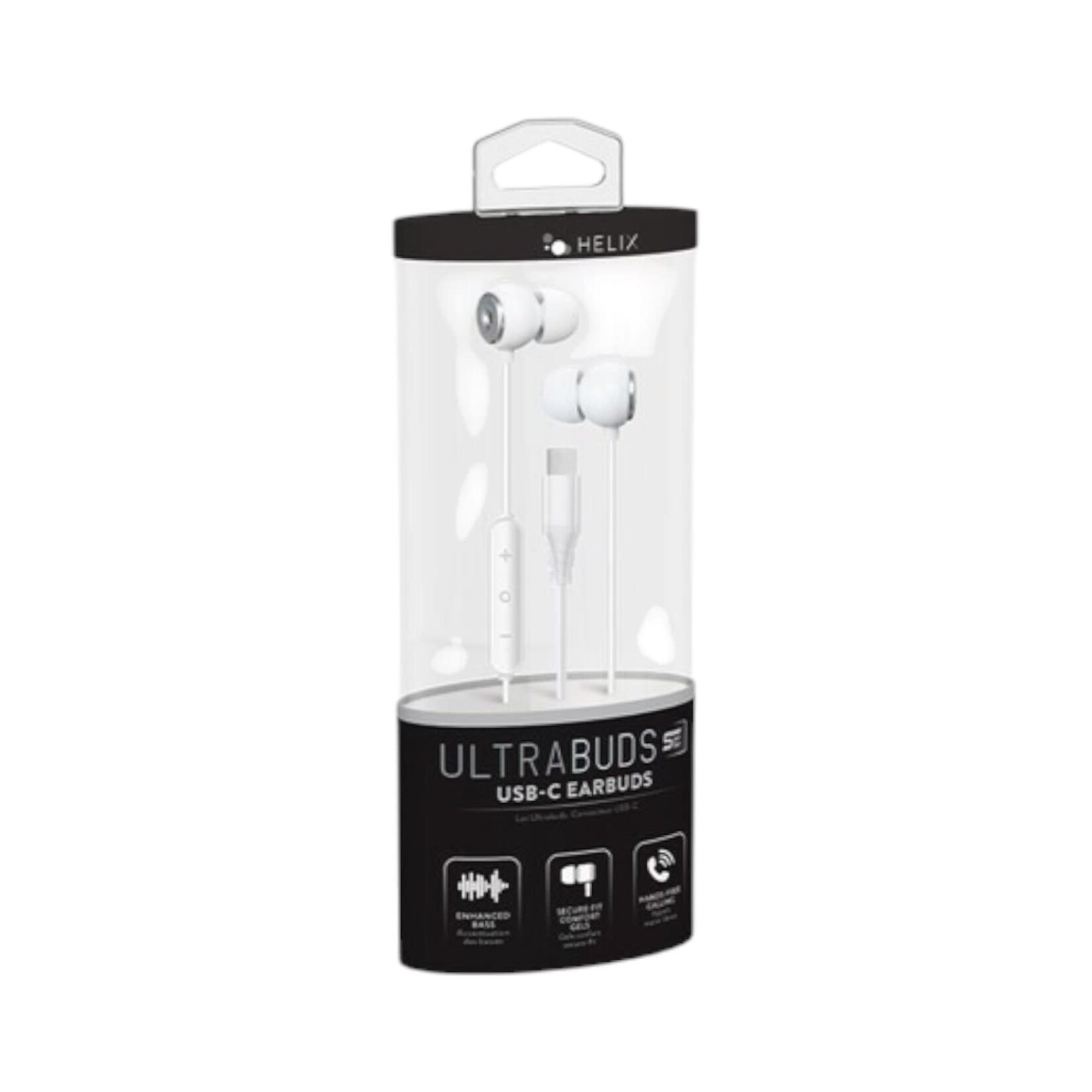 Hélix/Retrak Écouteurs UltraBuds USB-C Haute Fidélité Blanc Helix/Retrak