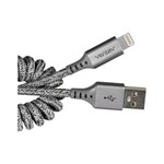 Ventev Charge/Sync Câble Helix Coiled Lightning 1 pieds Gris Ventev