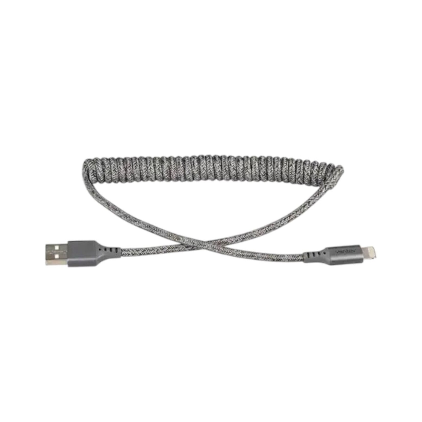 Ventev Charge/Sync Câble Helix Coiled Lightning 1 pieds Gris Ventev