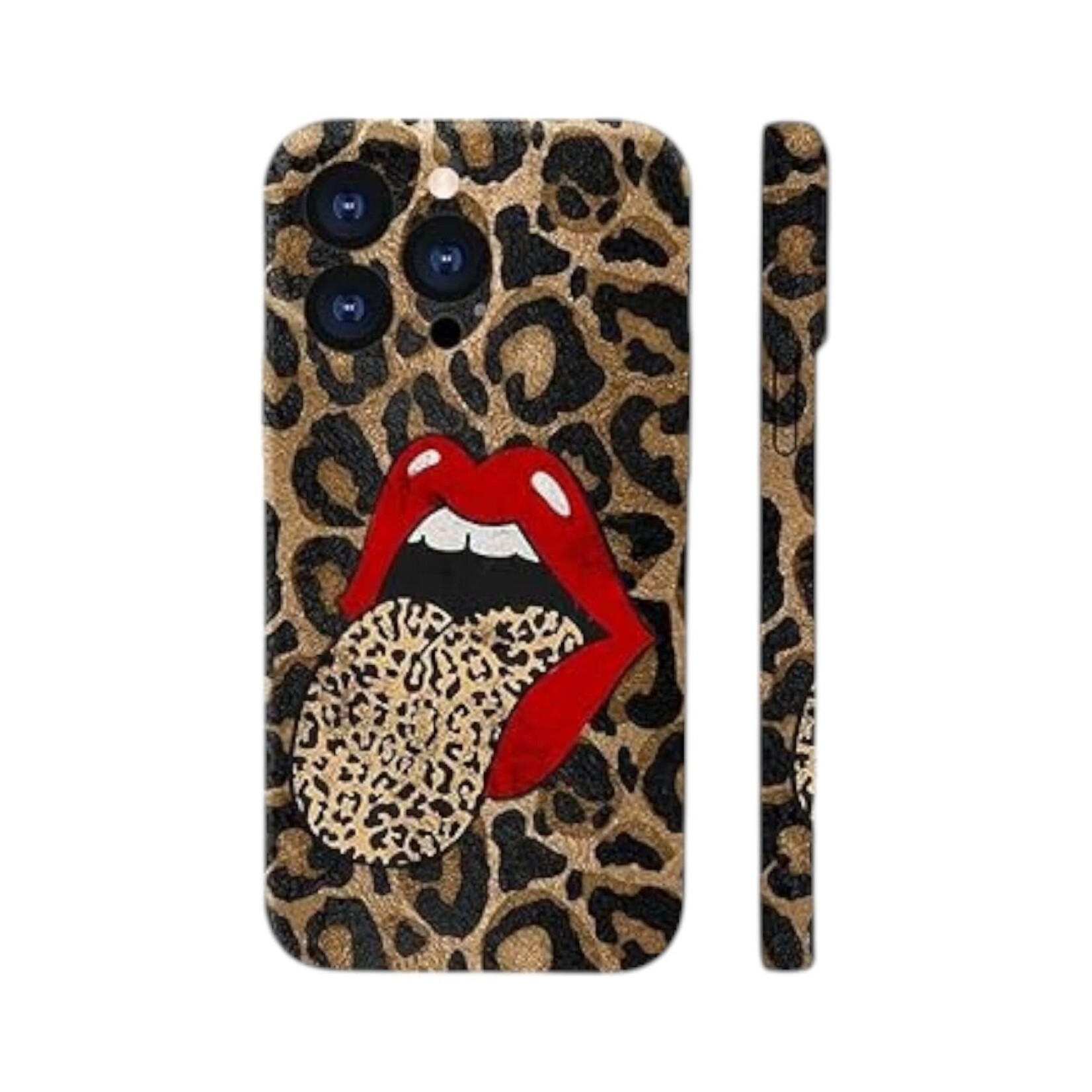 Apple ÉTUI IPHONE 15 - Leopard Red Lips Leopard Sexy Tongue Angel Eye