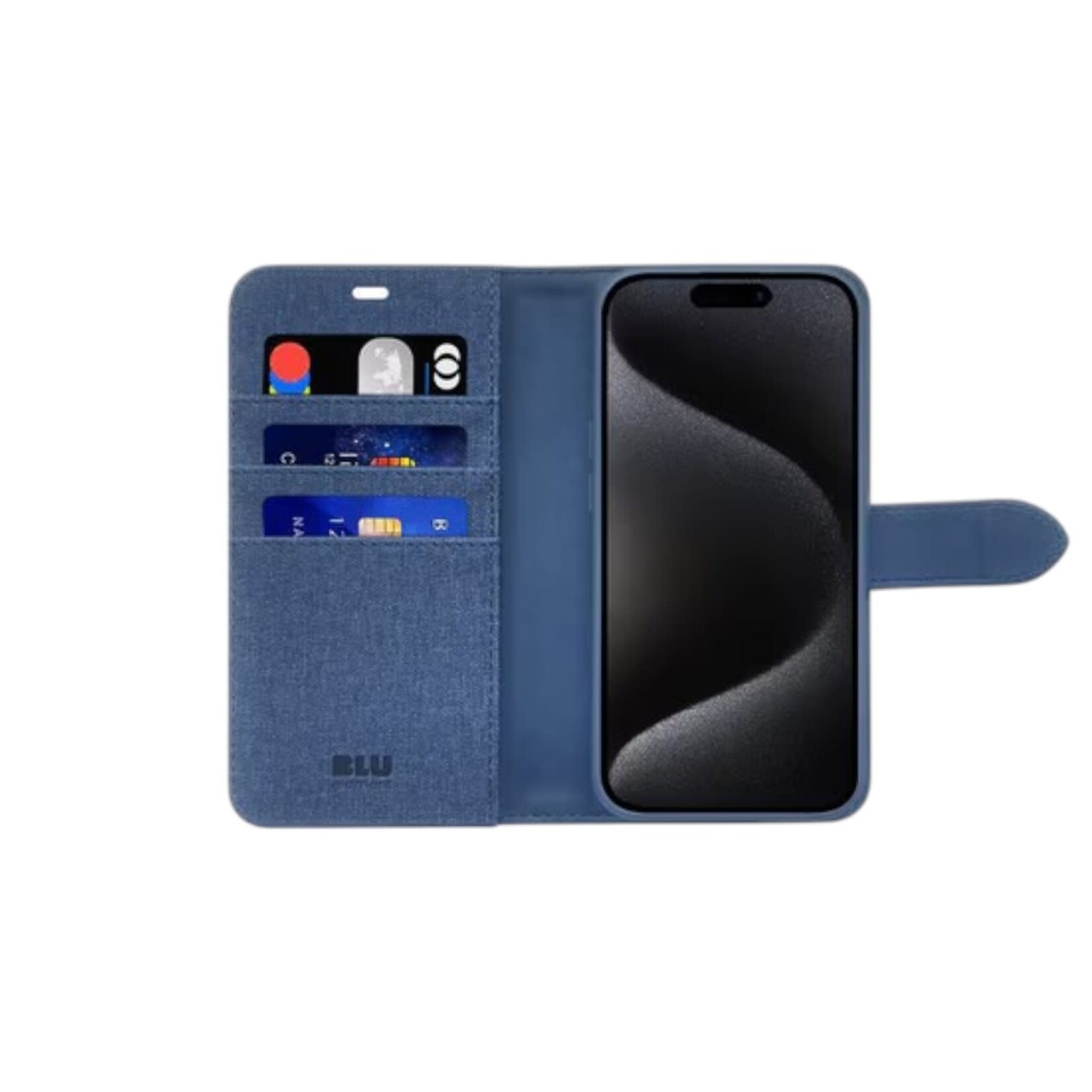 blu element ÉTUI CASE IPHONE 15 PRO - Blu Element Étui Folio 2 en 1 Bleu Lazuli