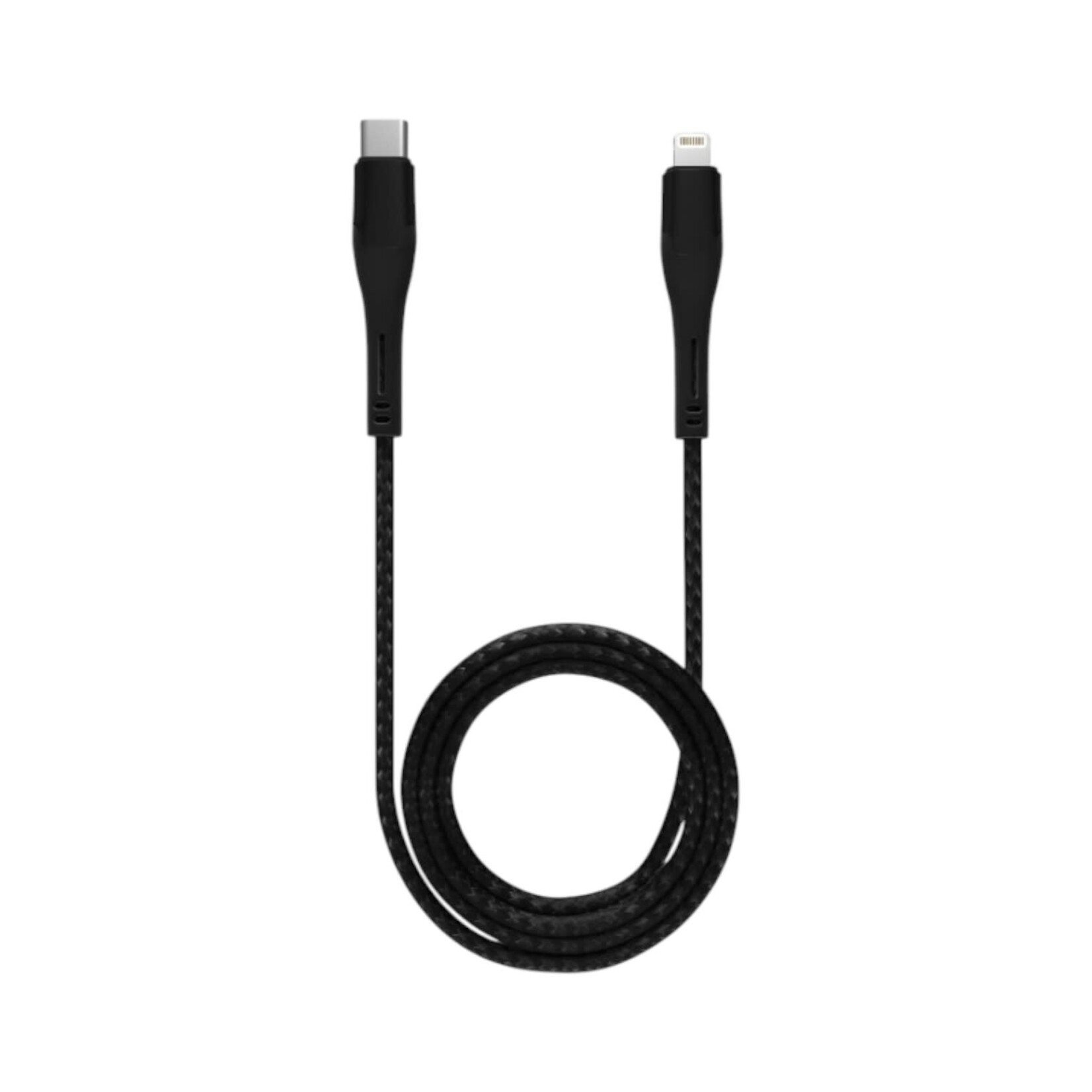 Cable tressé USB-C à lightning 6 pieds Noir