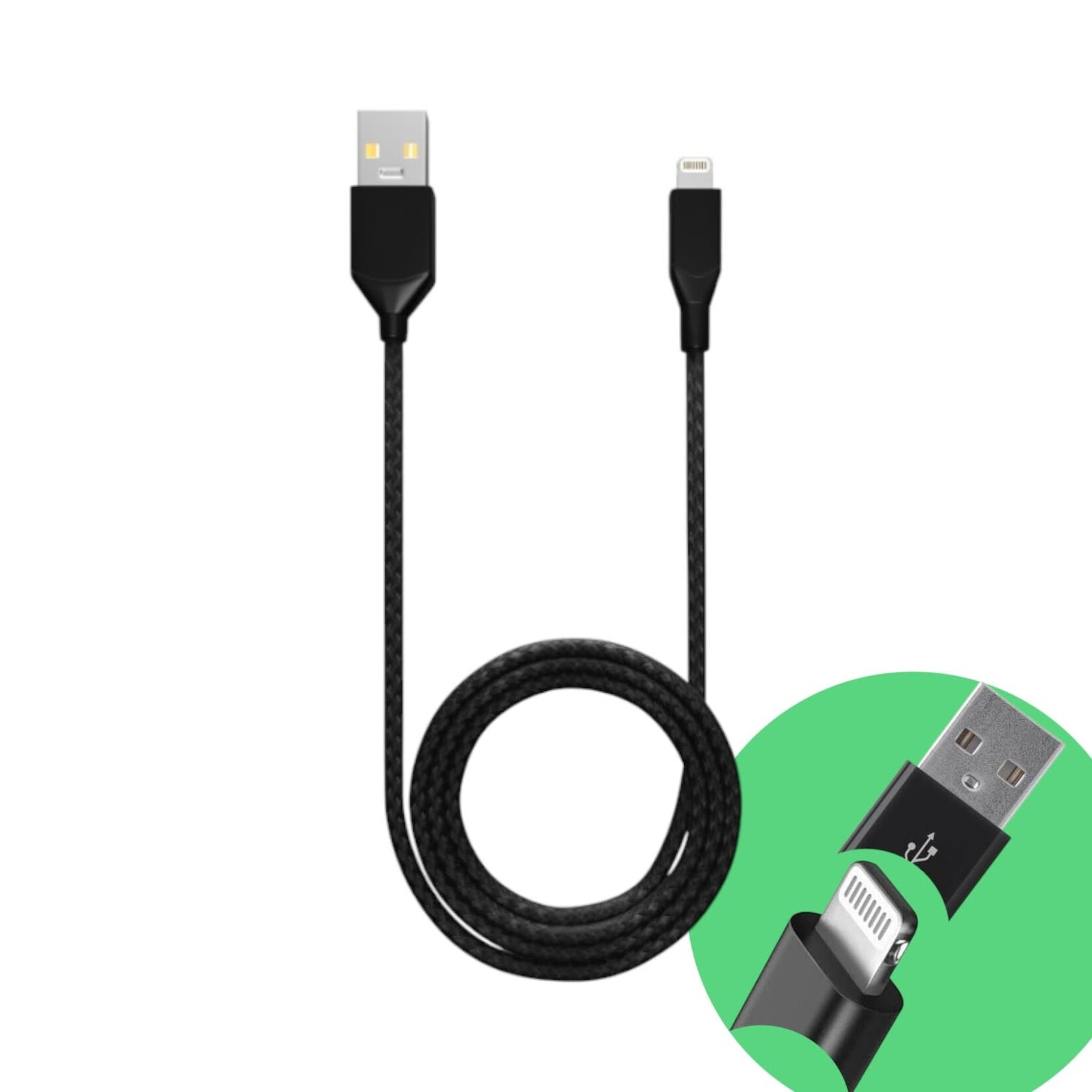 CABLE USB À LIGHTNING 3FT NMFI  NOIR